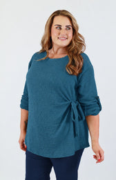 Heather Top in Teal
