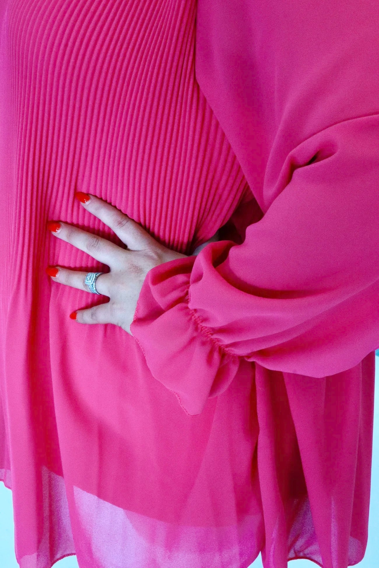 Maizie Pleated Blouse in Fuchsia