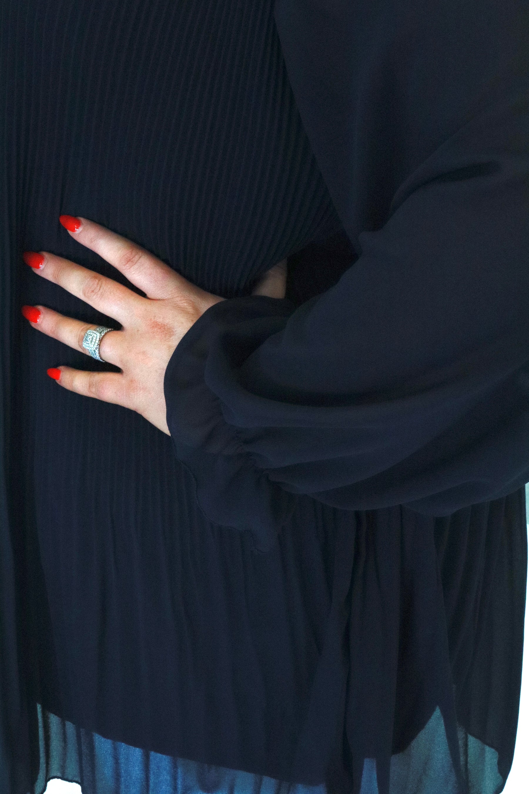 Maizie Pleated Blouse in Navy