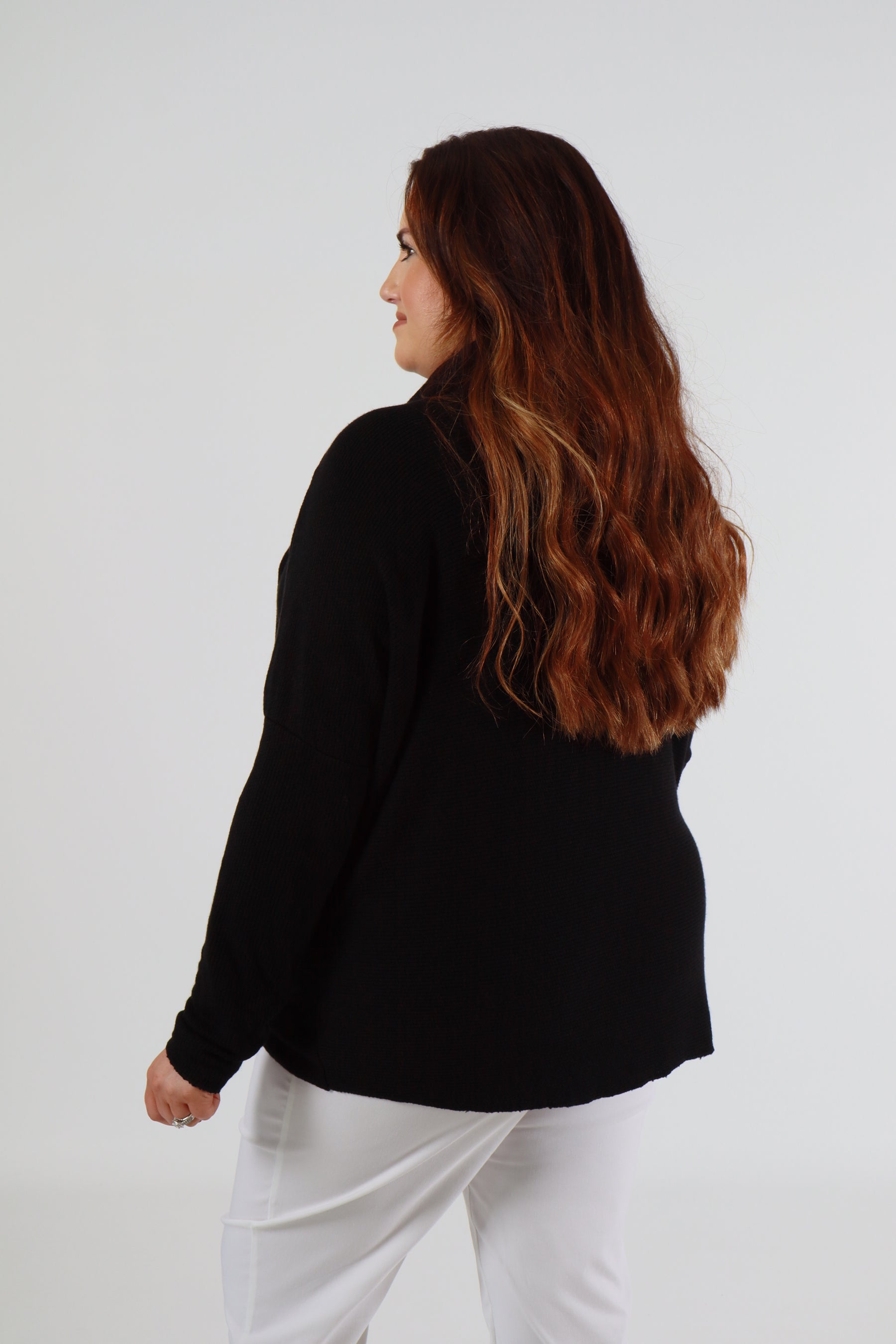 Caroline Jumper with Scarf in Black