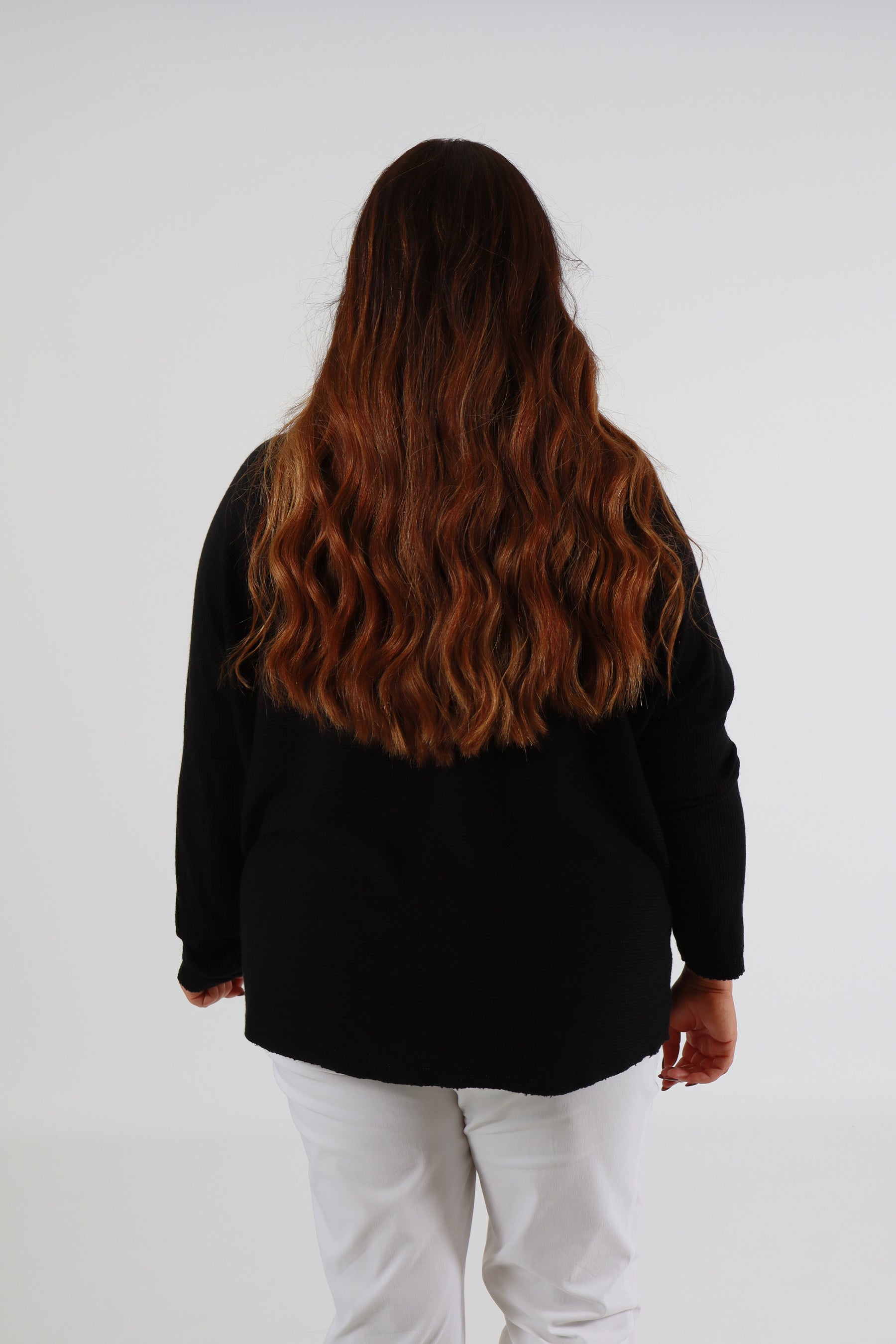 Caroline Jumper with Scarf in Black