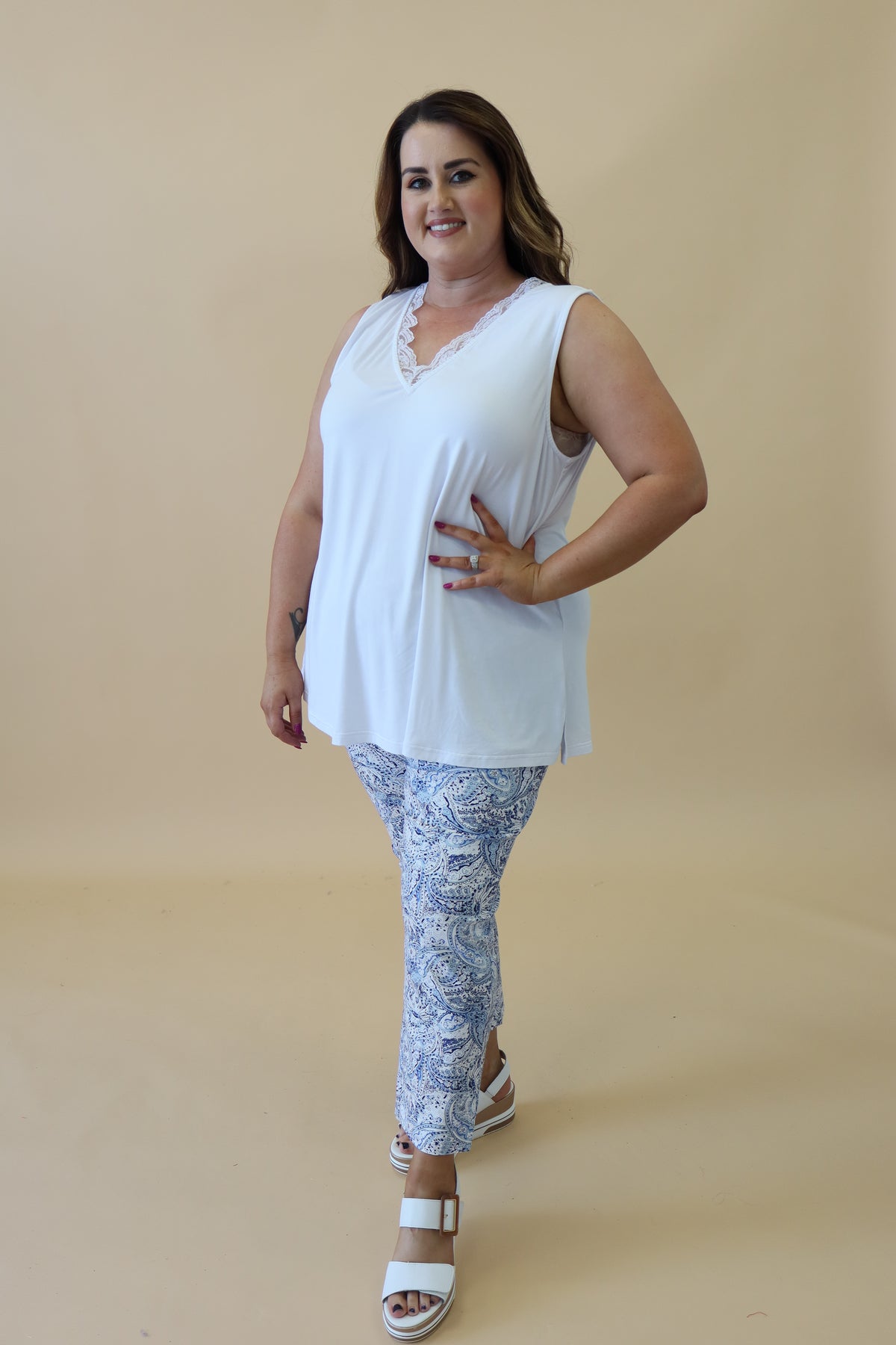 Pinns Ankle Grazer in Blue Paisley