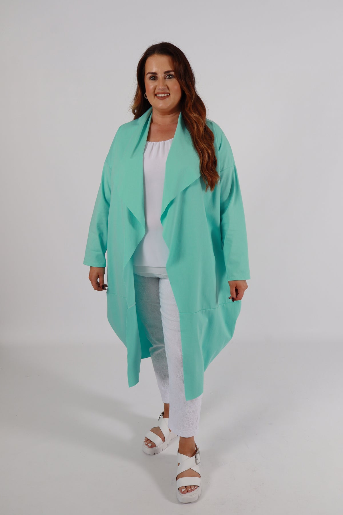 Alanna Oversized Jacket in Turquoise