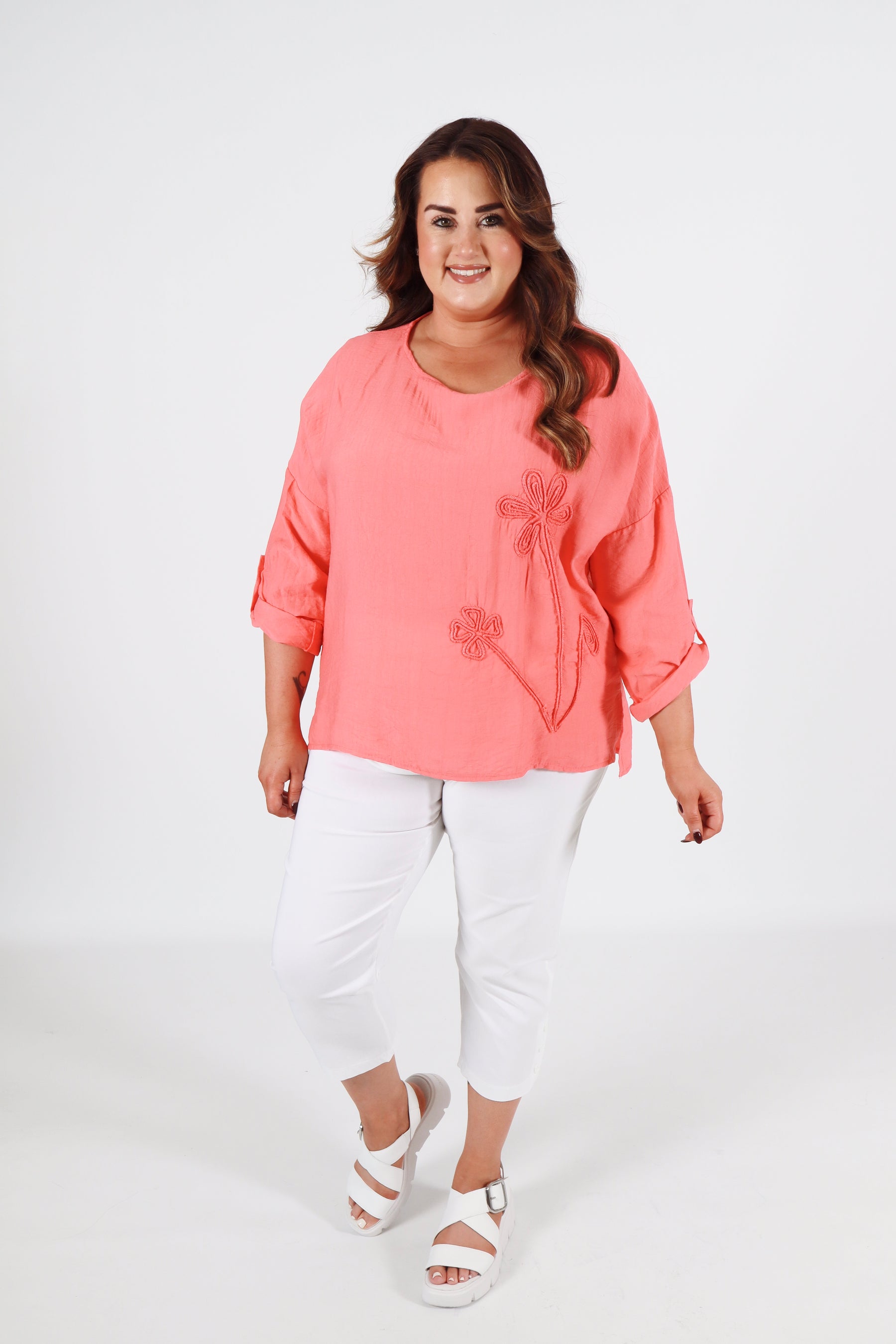 Jemma Blouse in Coral