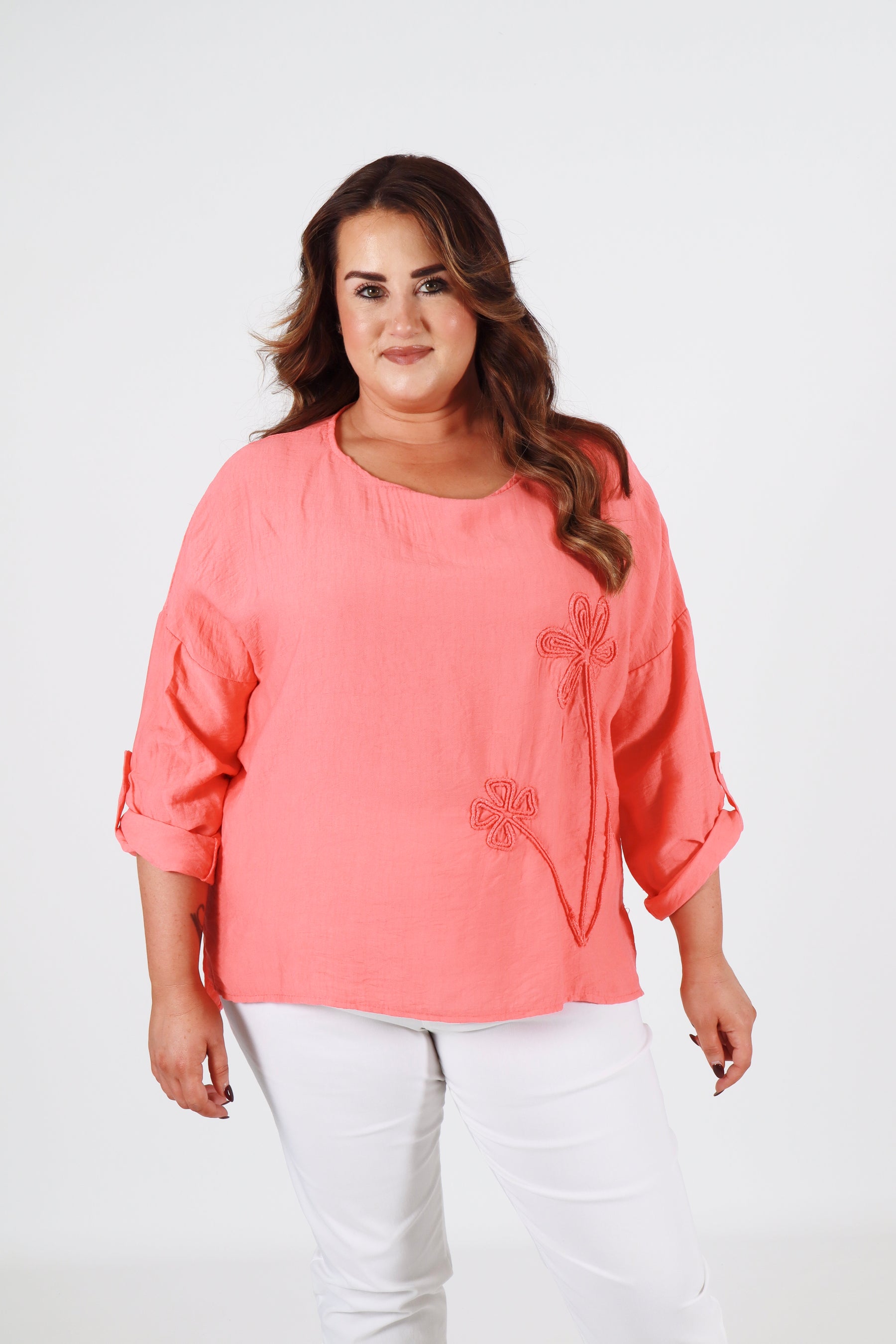Jemma Blouse in Coral