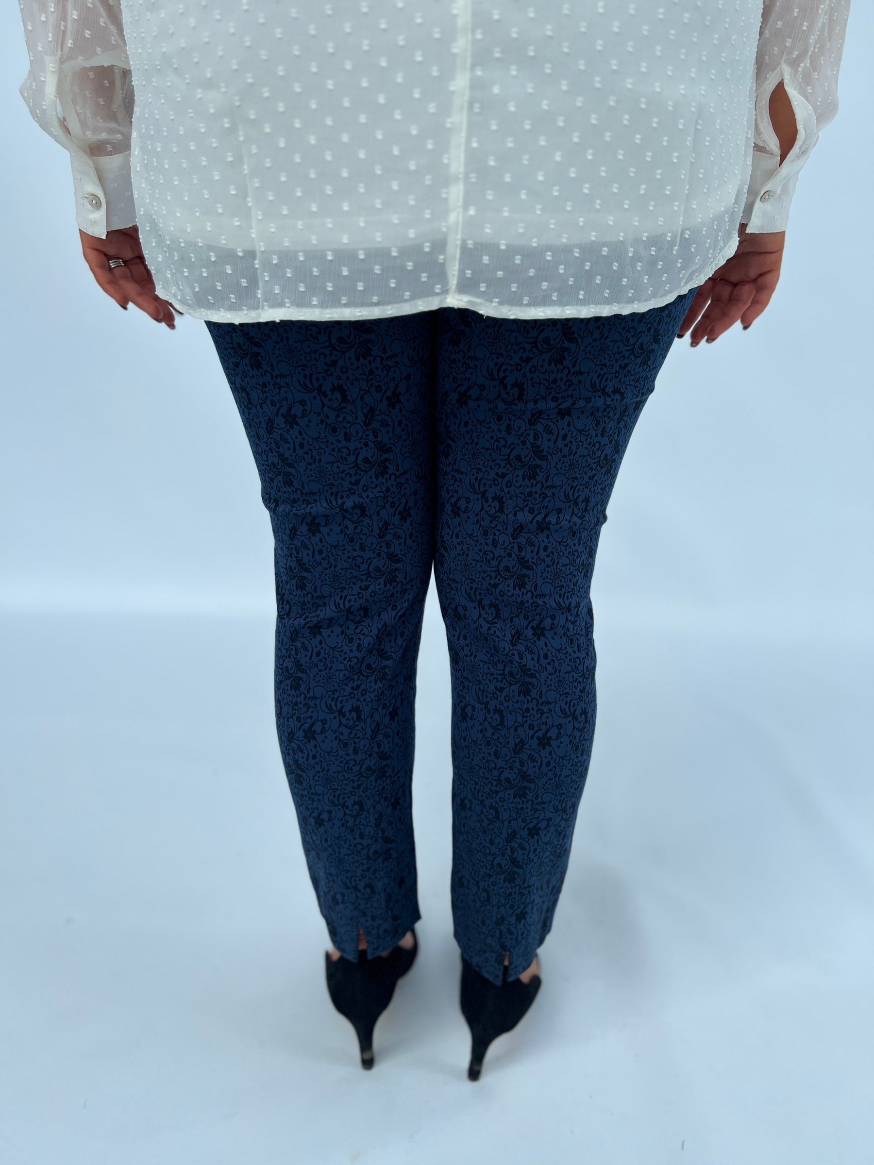 Pinns Jacquard Trousers in Navy
