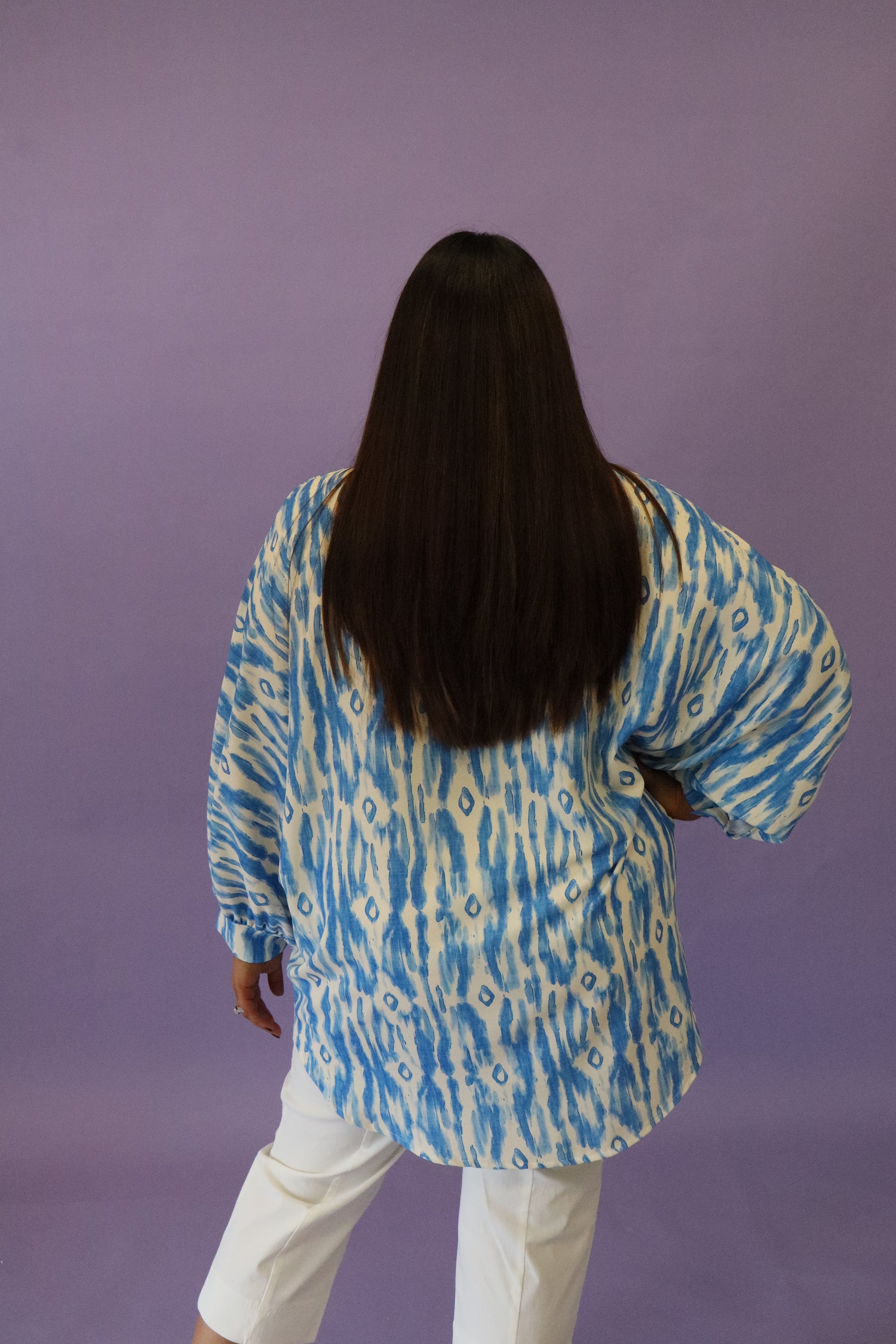 Ayla Print Blouse in Blue