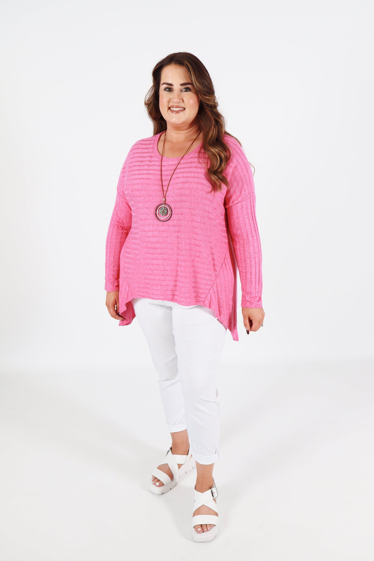 Sasha Knit Jumper in Fuchsia