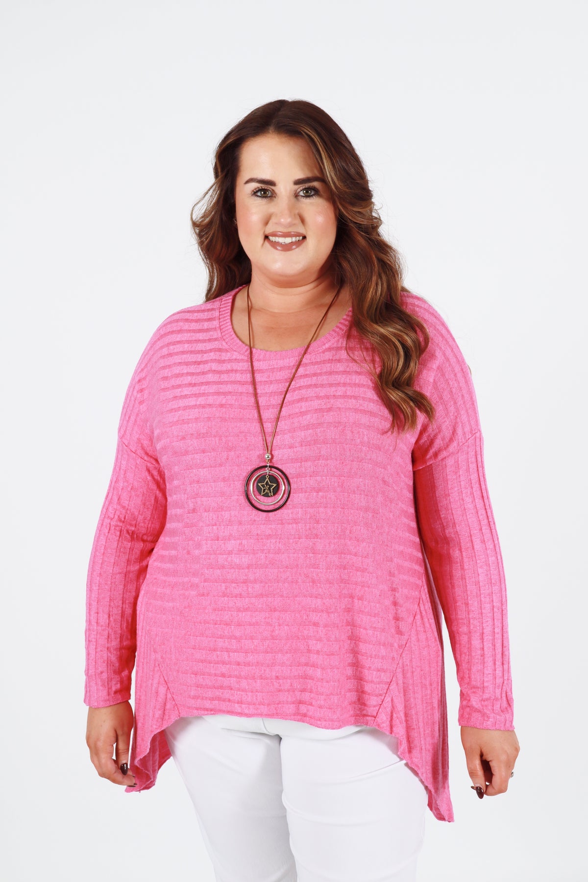 Sasha Knit Jumper in Fuchsia