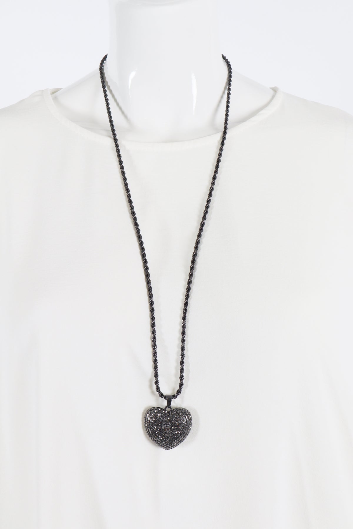 Lara heart necklace in Grey