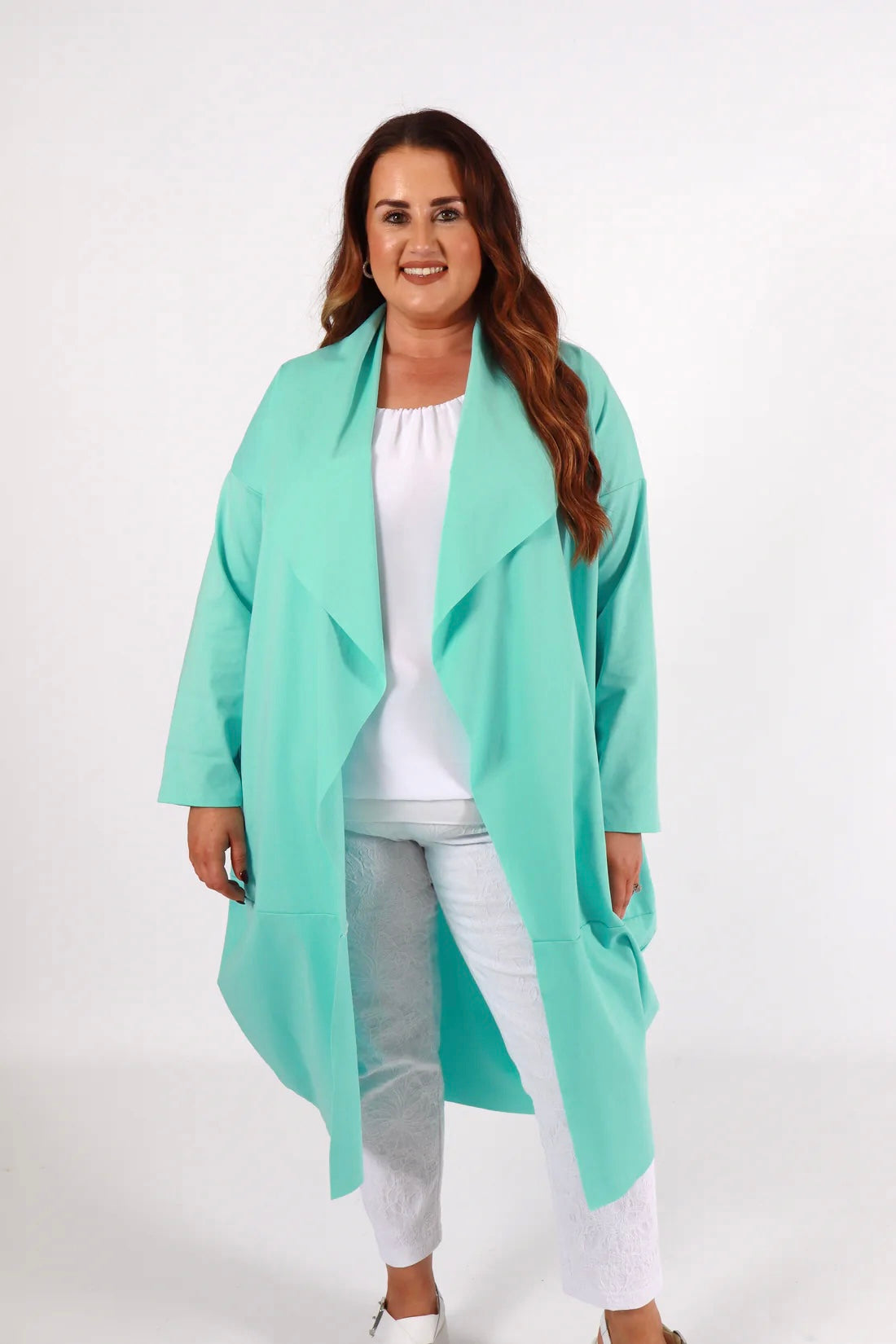 Alanna Oversized Jacket in Turquoise