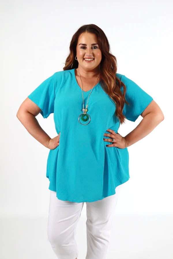 Nina Blouse in Turquoise