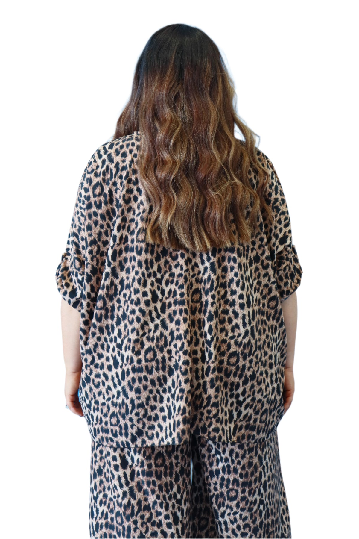 Emma Blouse in Tan Leopard Print