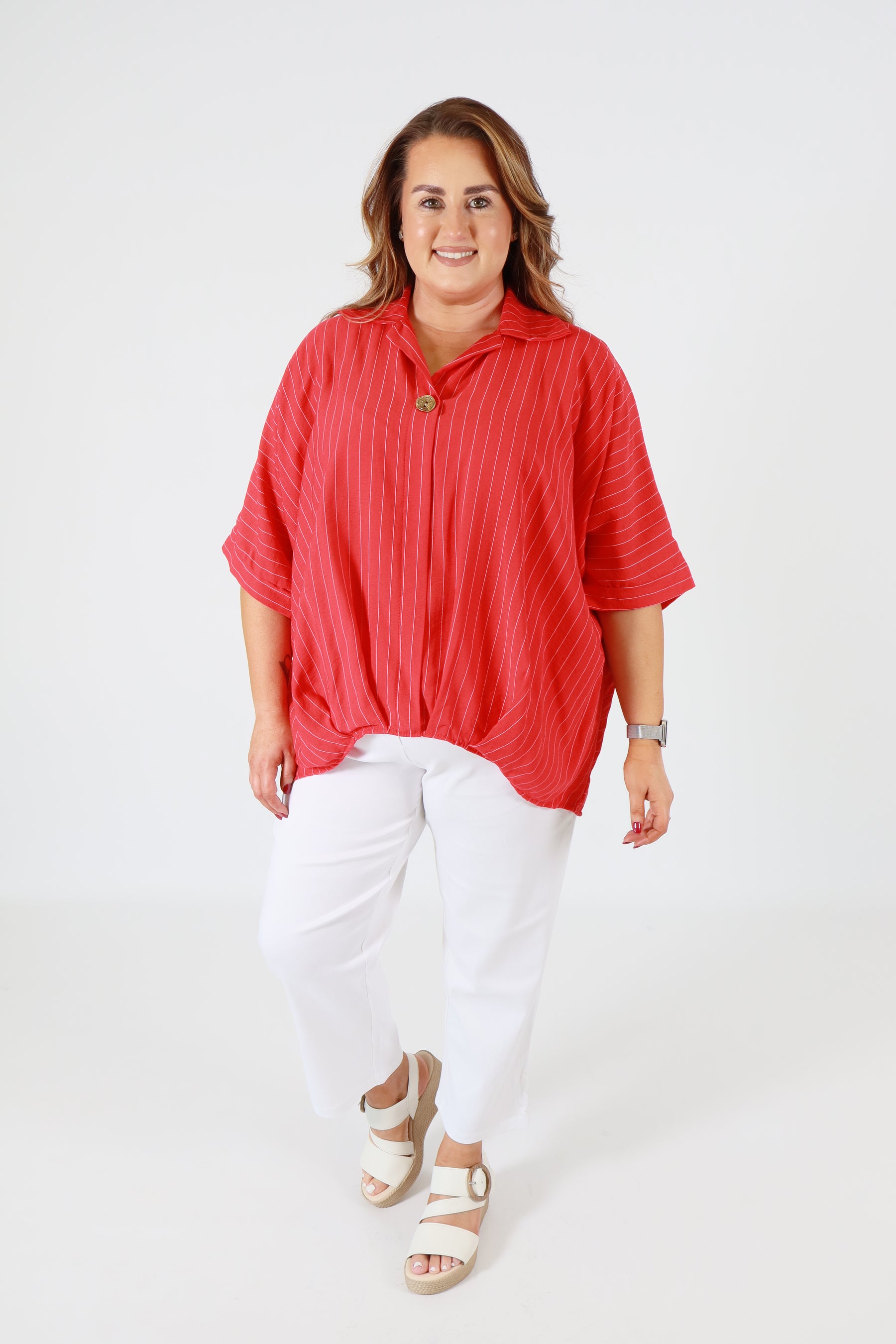 Harper Blouse in Red