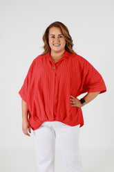 Harper Blouse in Red