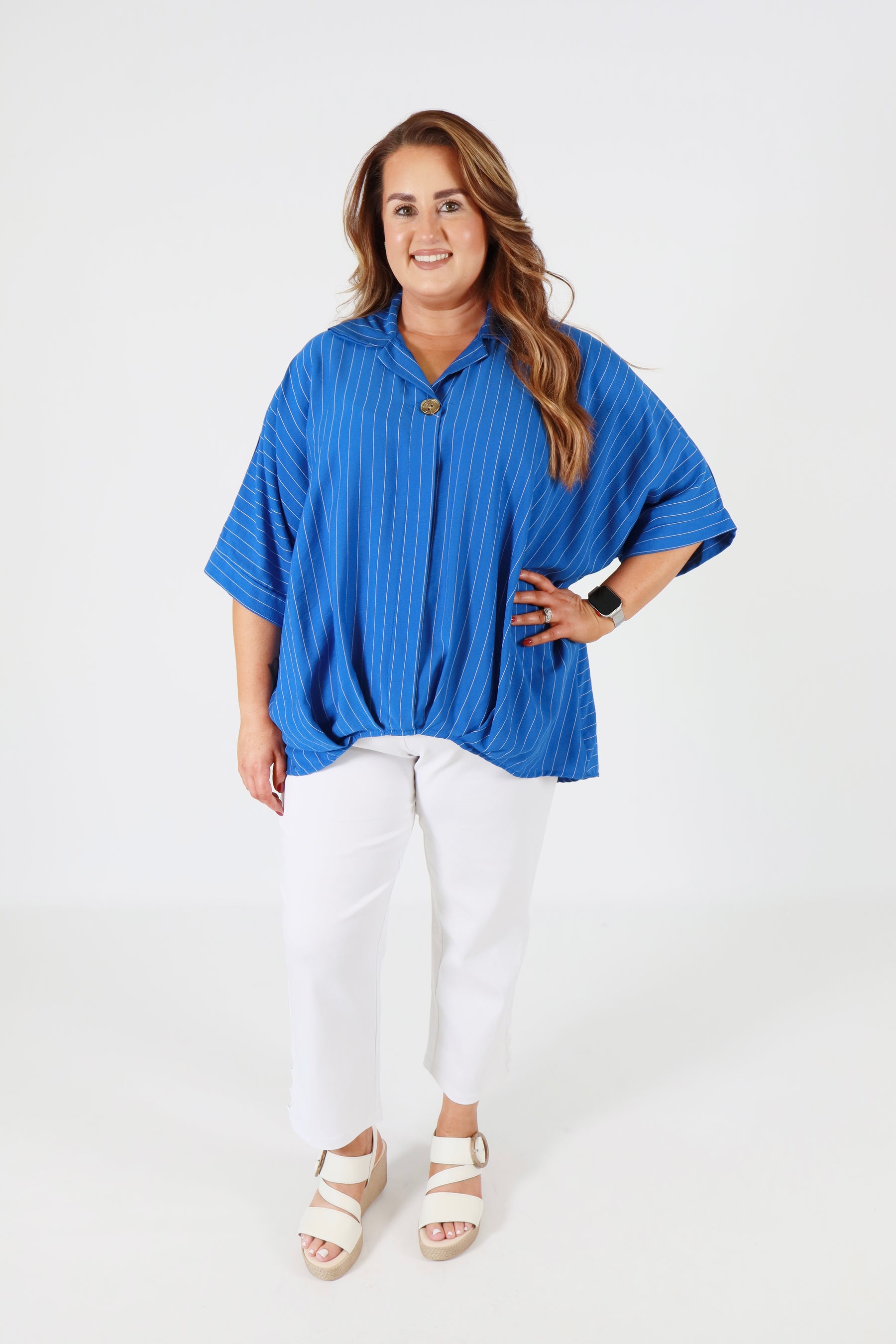 Harper Blouse in Blue