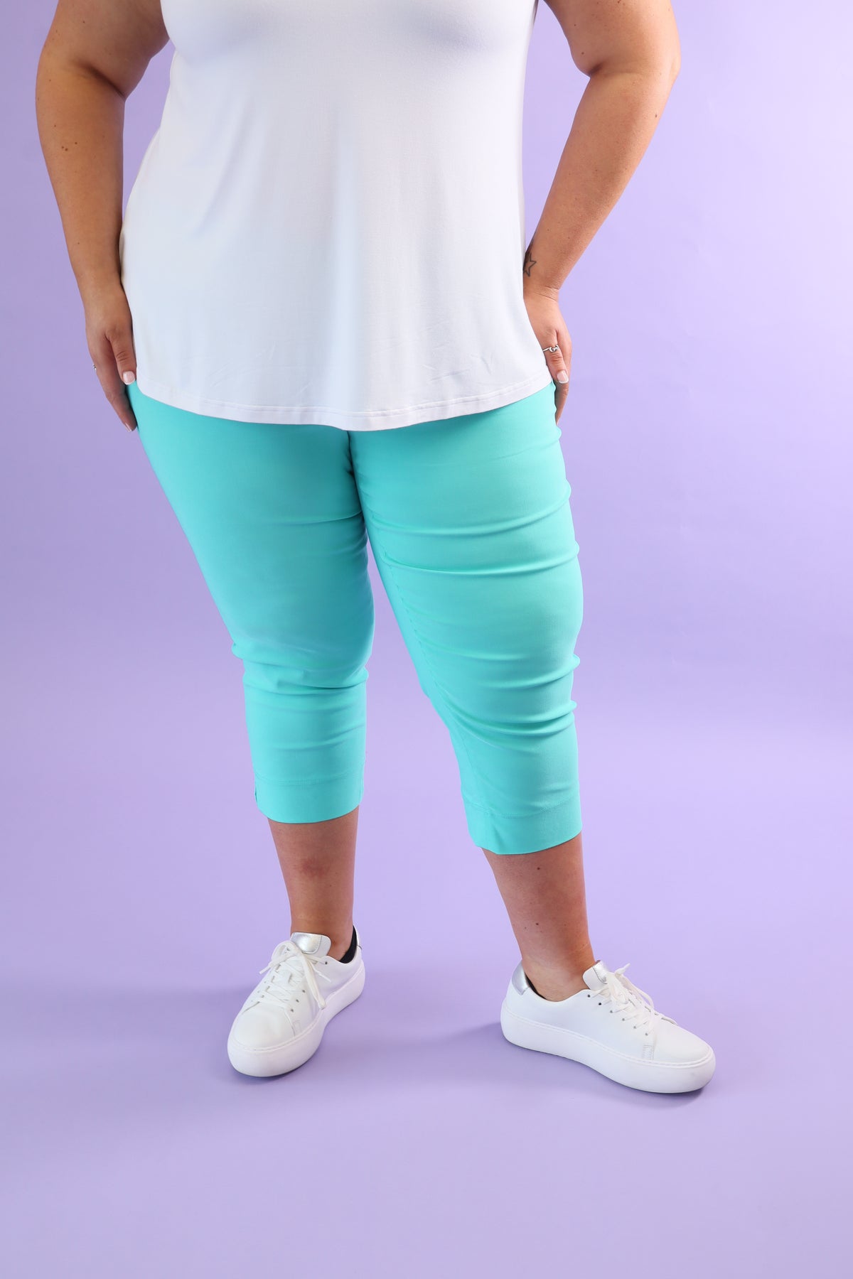 Robell Crop Trousers | Aqua