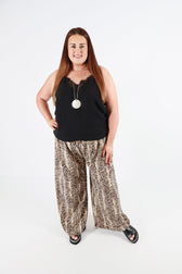 Emery Wide Trousers in Snake Print