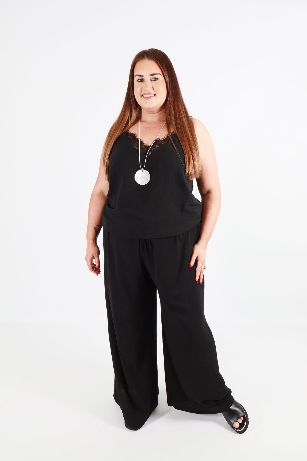 Bella Wide Leg Trousers in Black