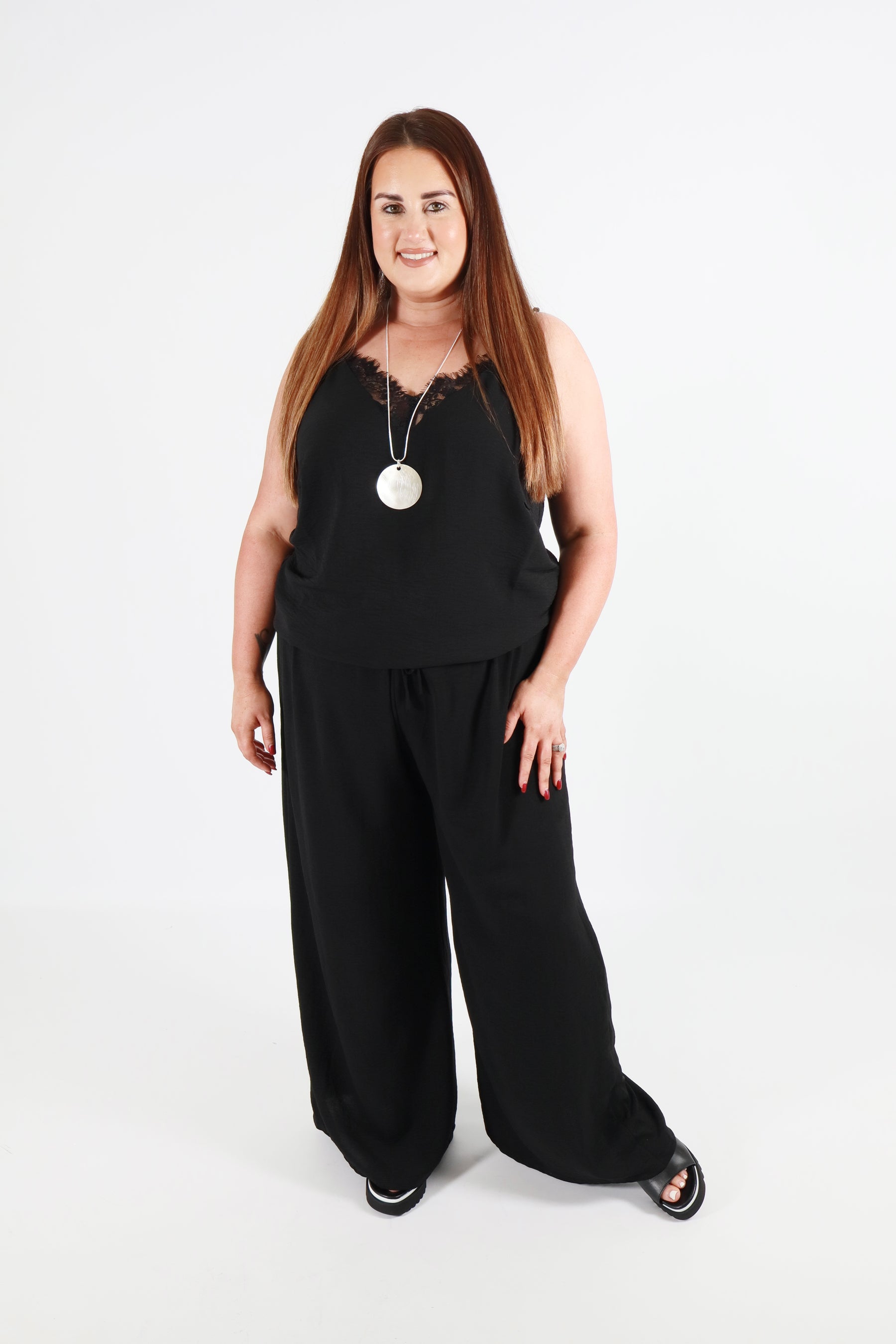 Bella Wide Leg Trousers in Black