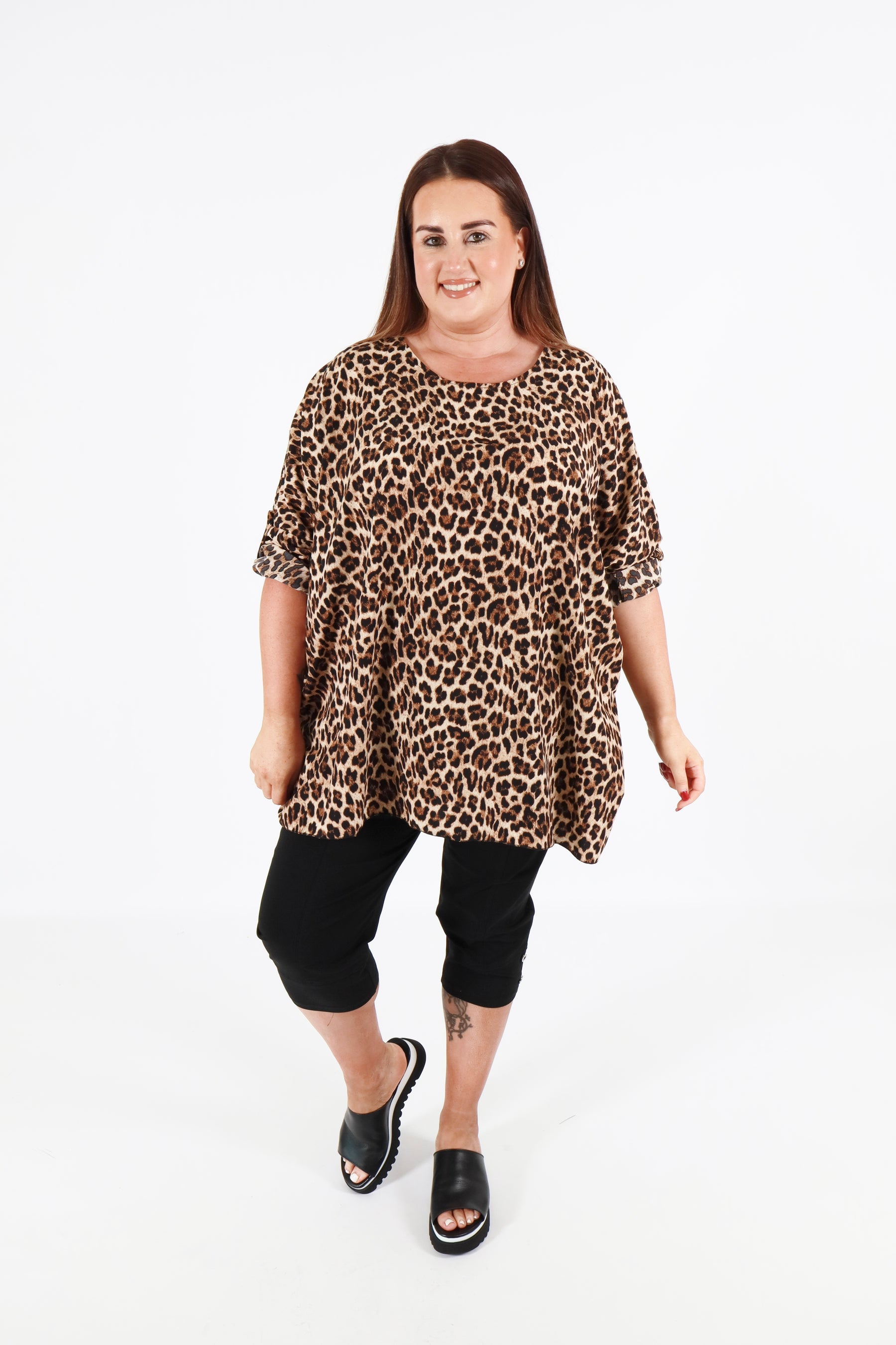 Emma Blouse in Cream Leopard Print