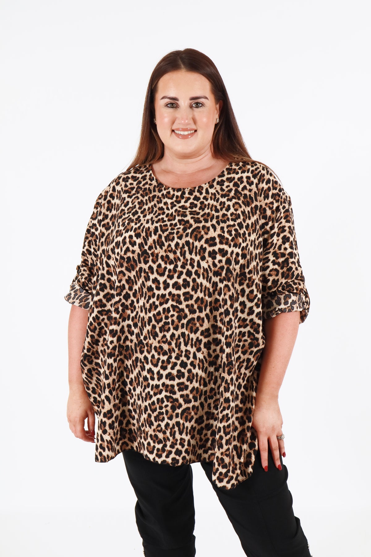 Emma Blouse in Cream Leopard Print