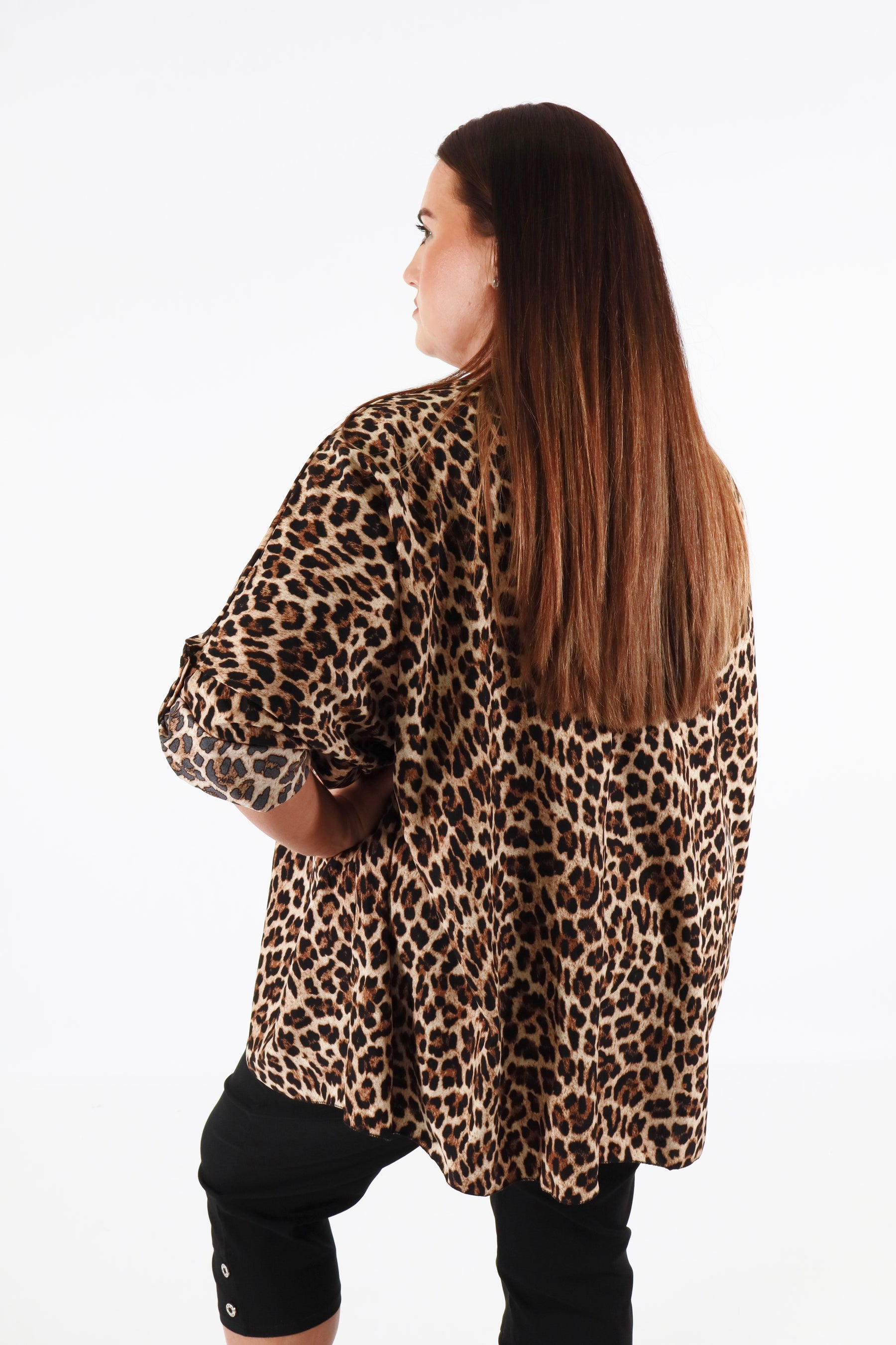 Emma Blouse in Cream Leopard Print