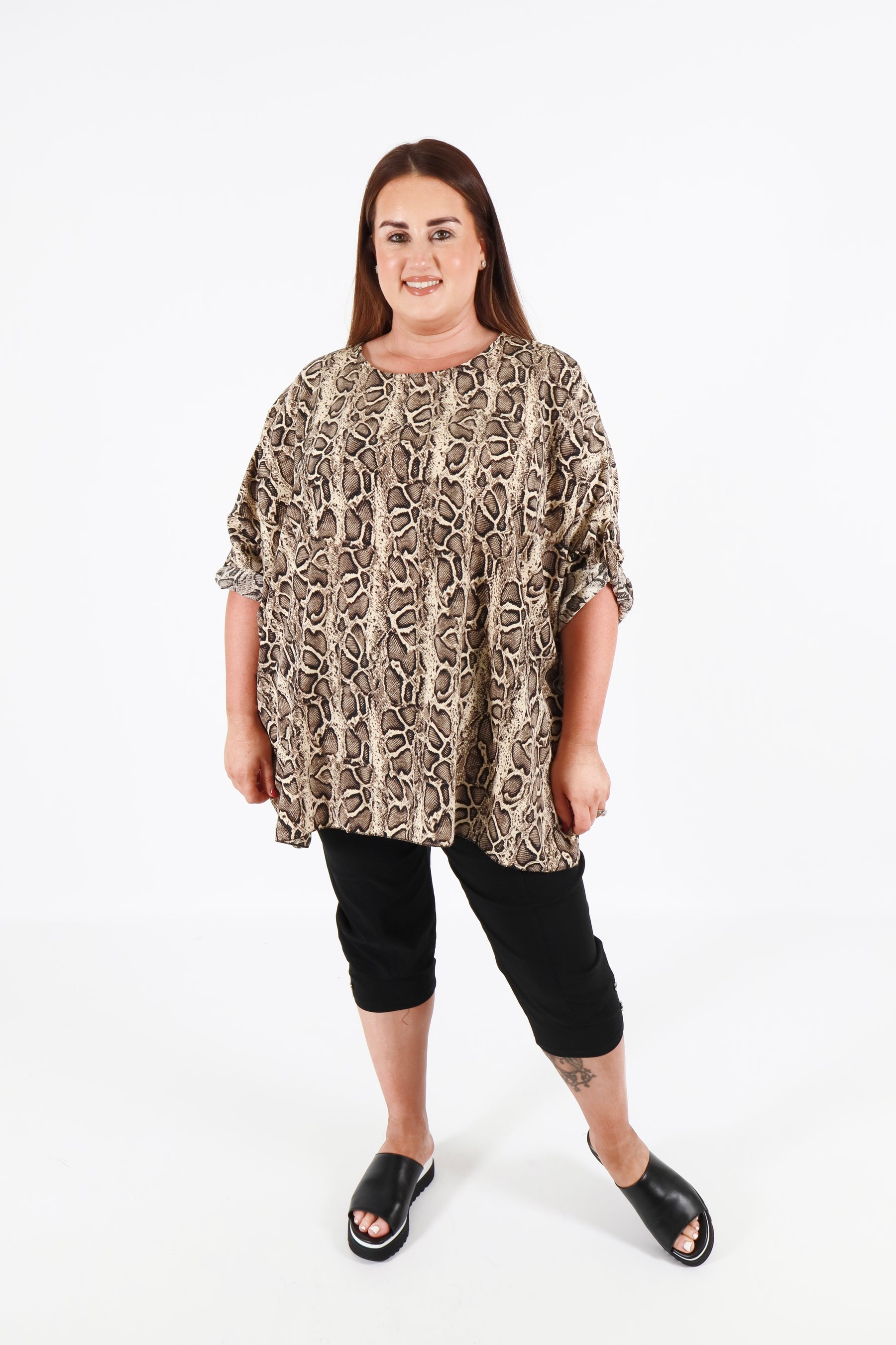 Emma Blouse in Snake Print