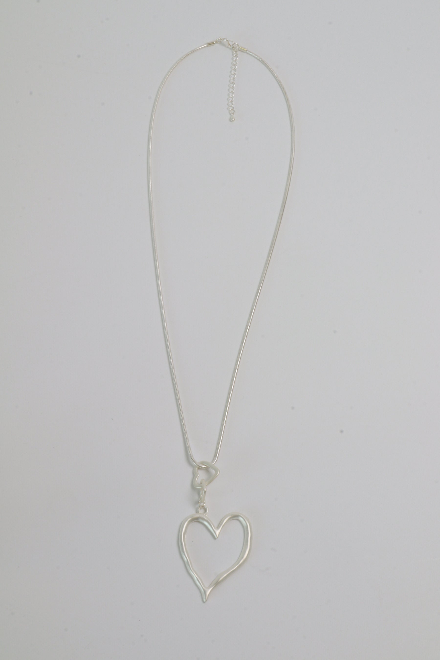 Ivy Heart Necklace in Silver