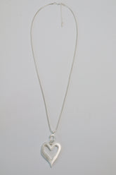 June Heart Necklace in Silver