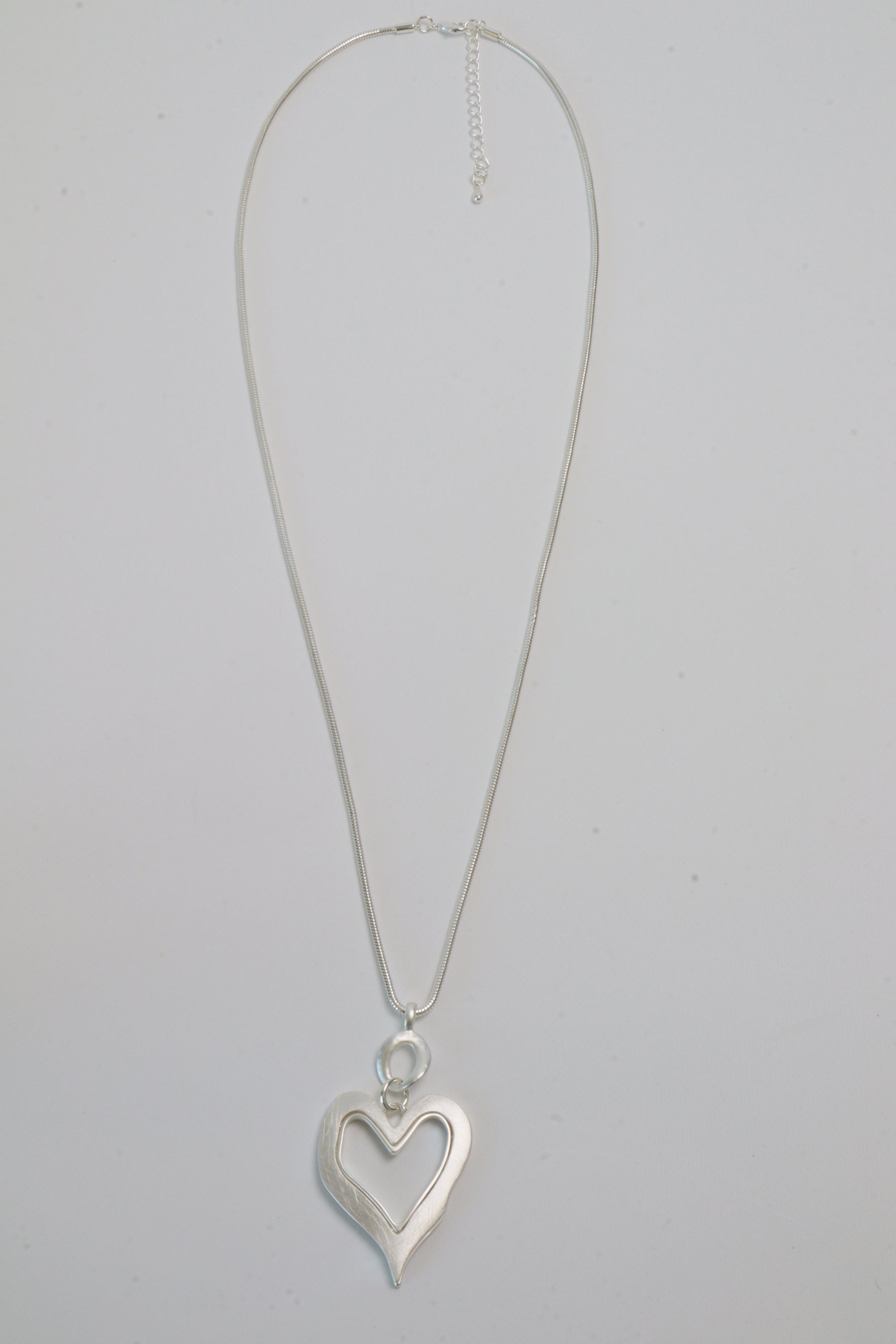 June Heart Necklace in Silver