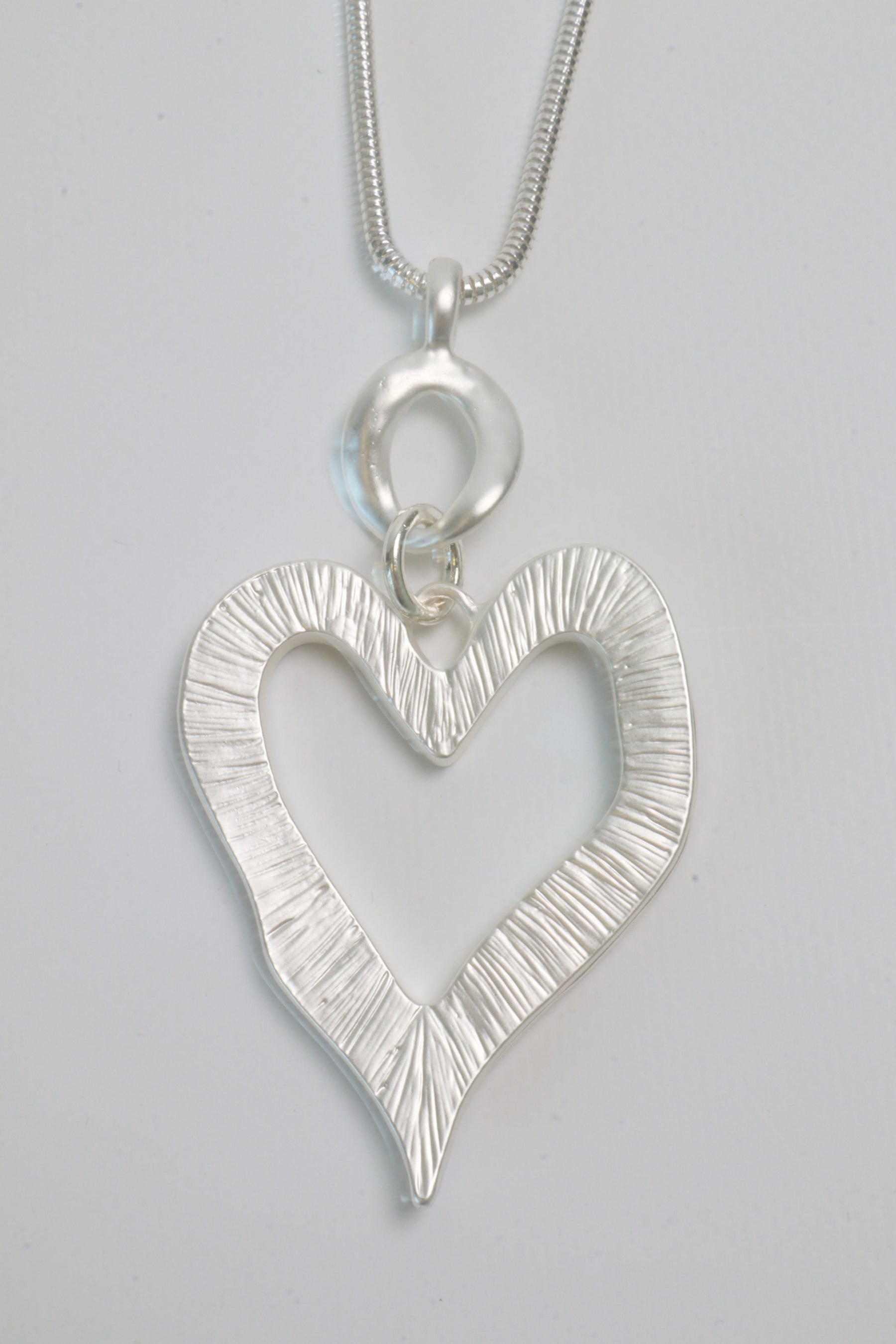June Heart Necklace in Silver