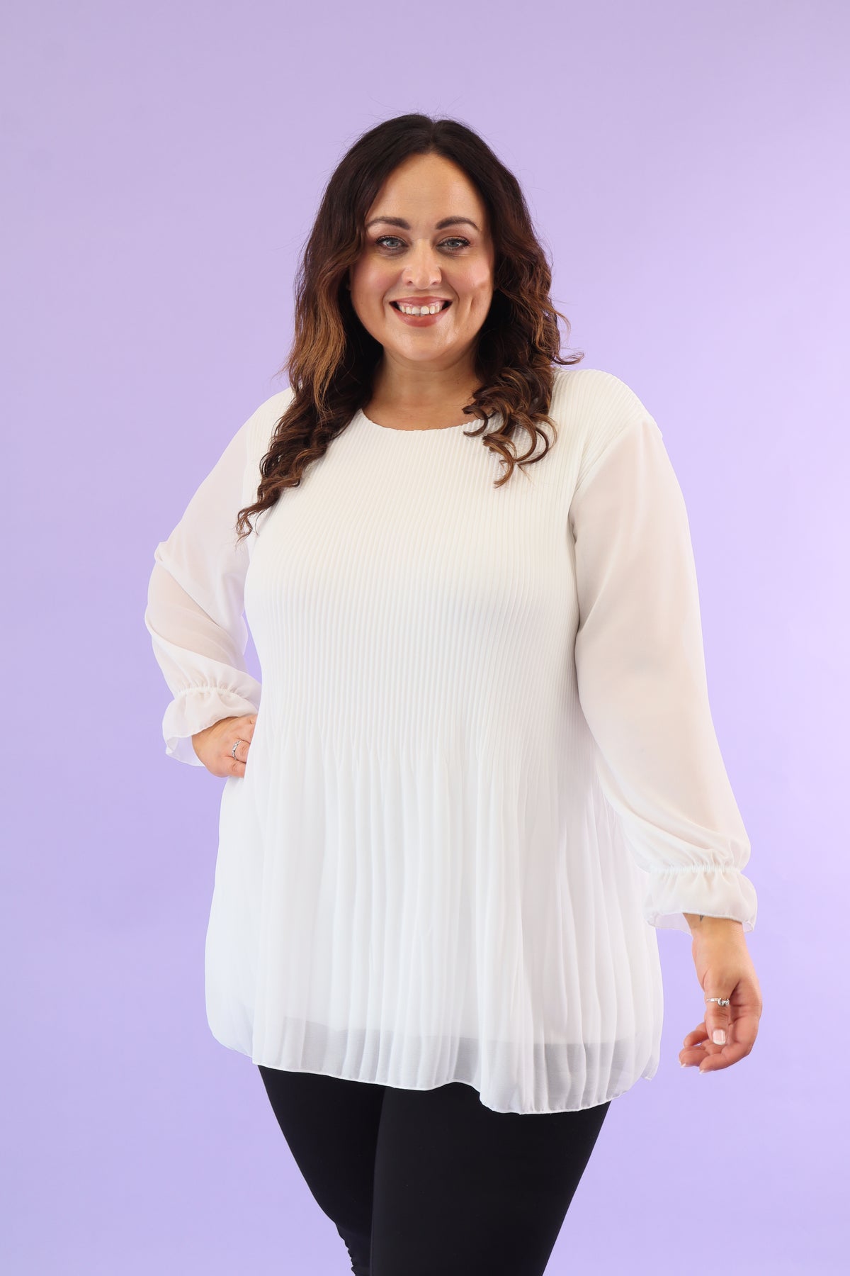 Maizie Pleated Blouse in White