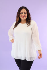 Maizie Pleated Blouse in White