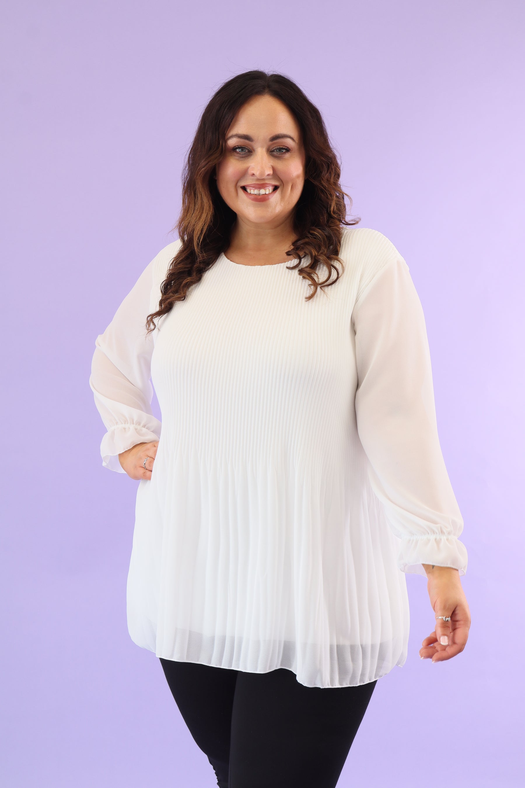 Maizie Pleated Blouse in White