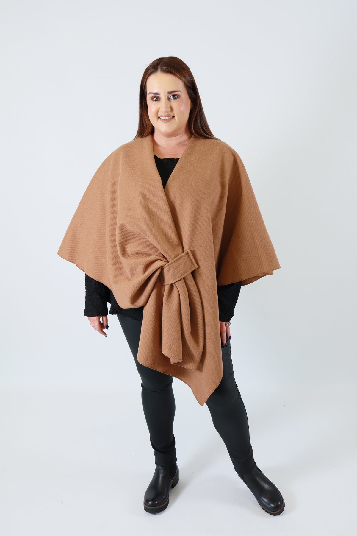 Ally Cape in Tan