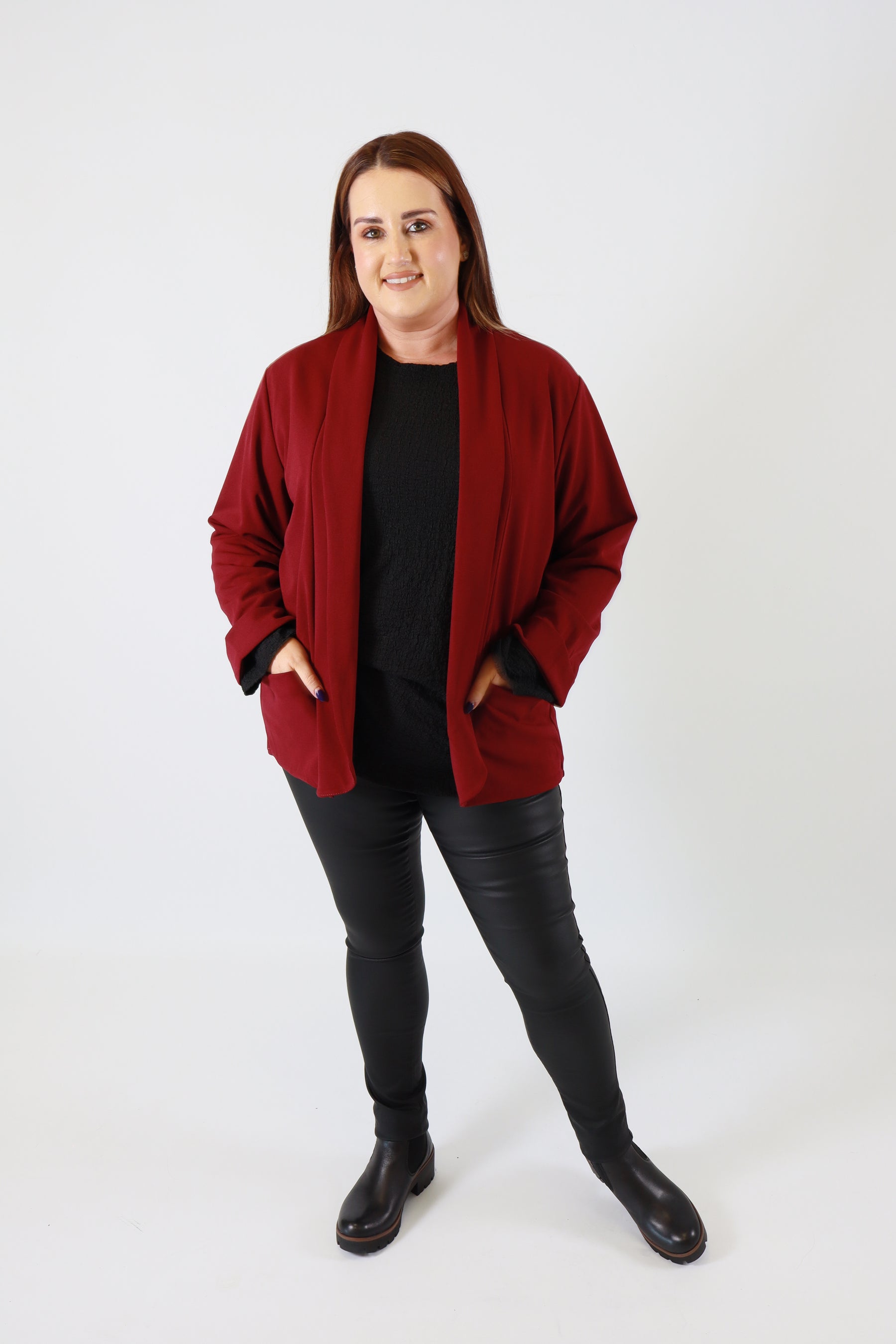 Esme Blazer in Wine