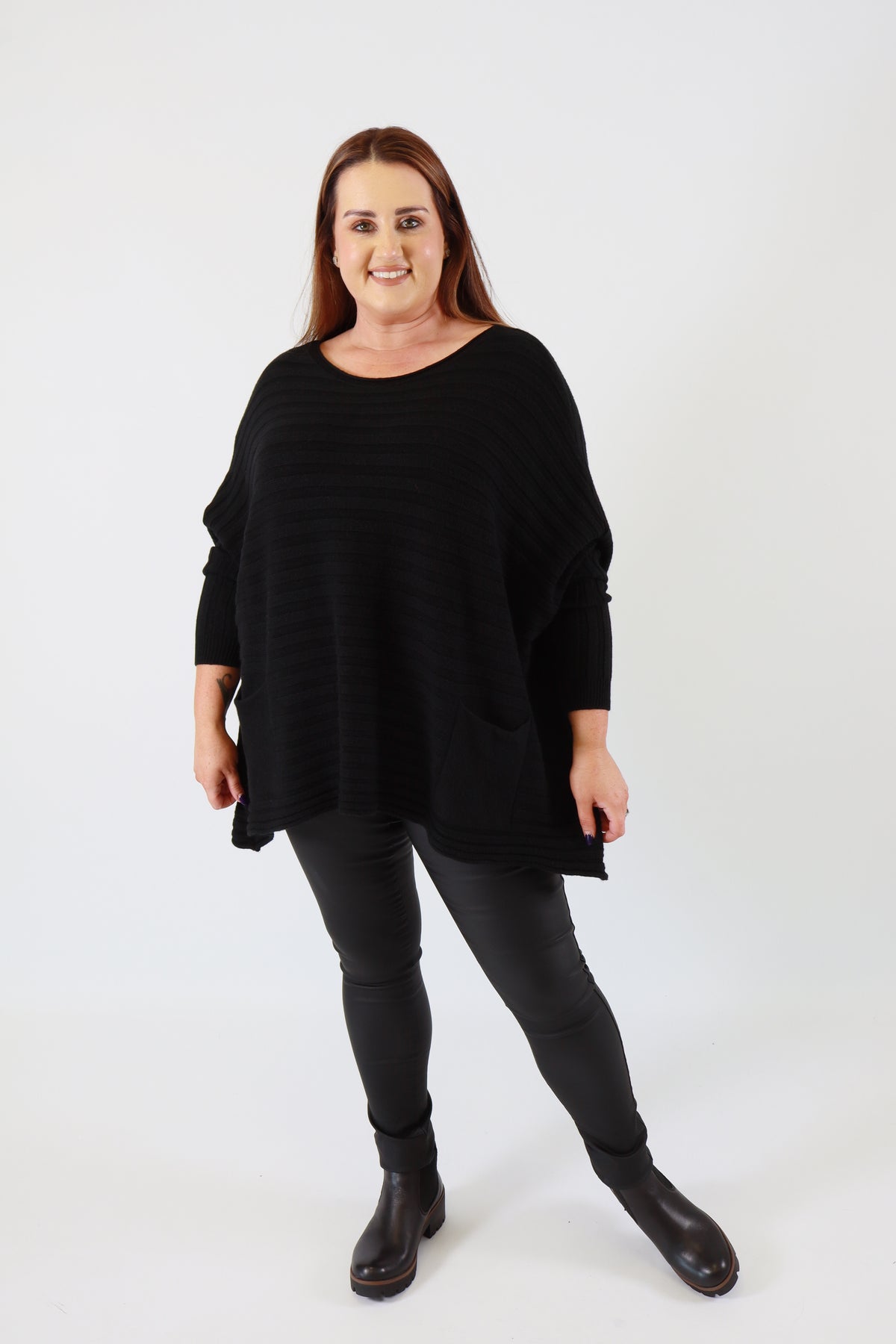 Clara Oversized Knit Jumper in Black