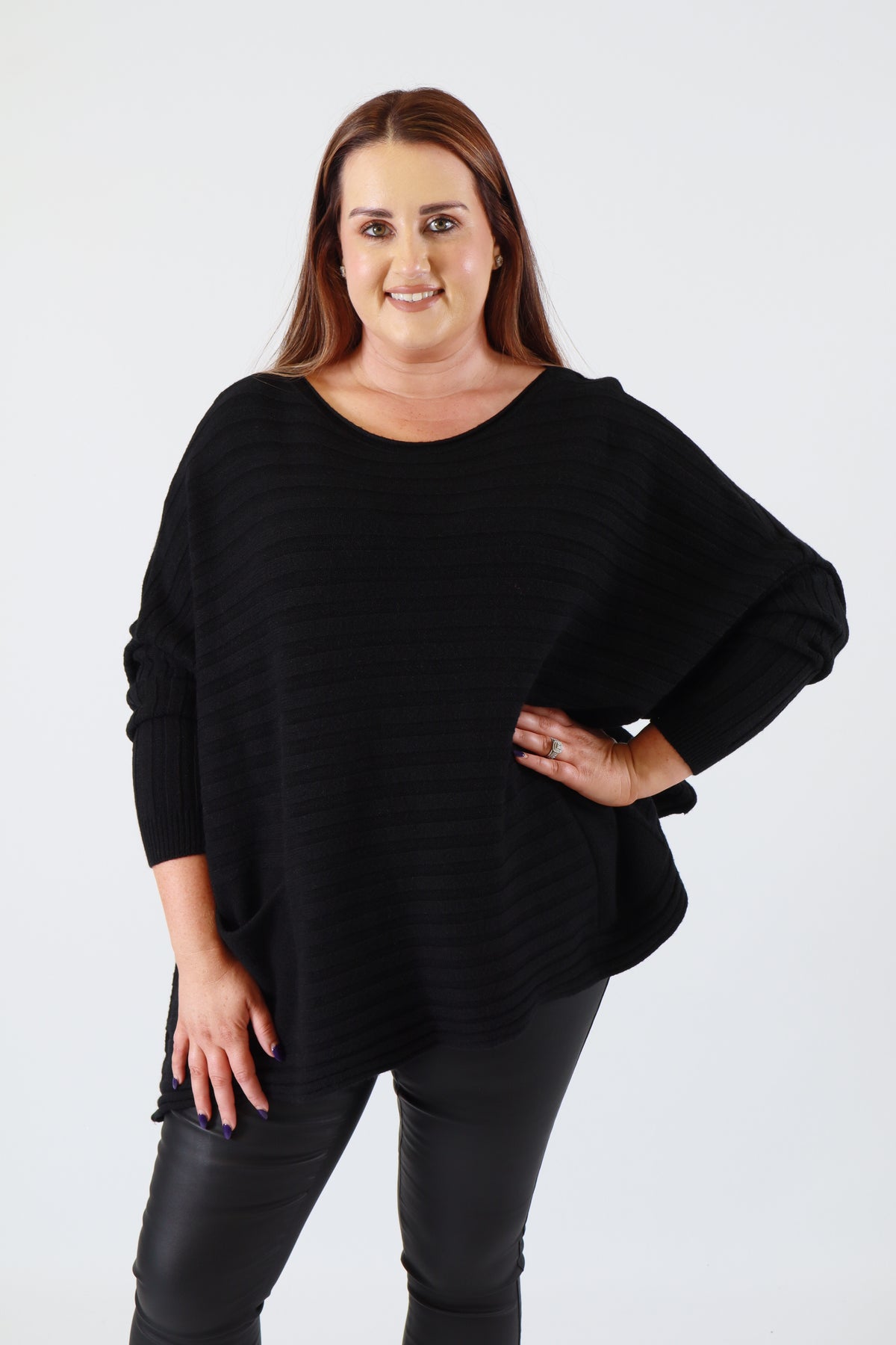 Clara Oversized Knit Jumper in Black