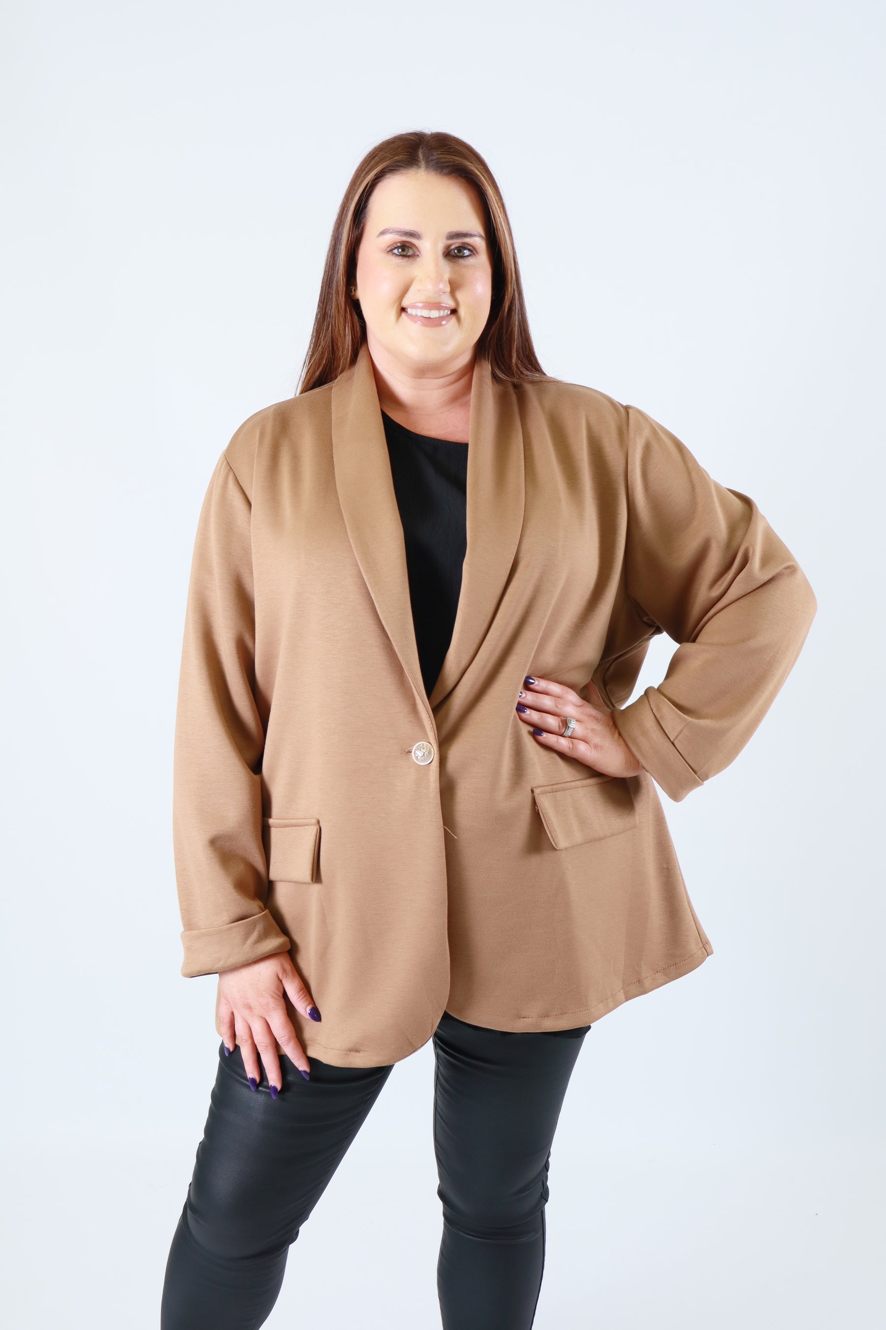 Liv Blazer in Tan