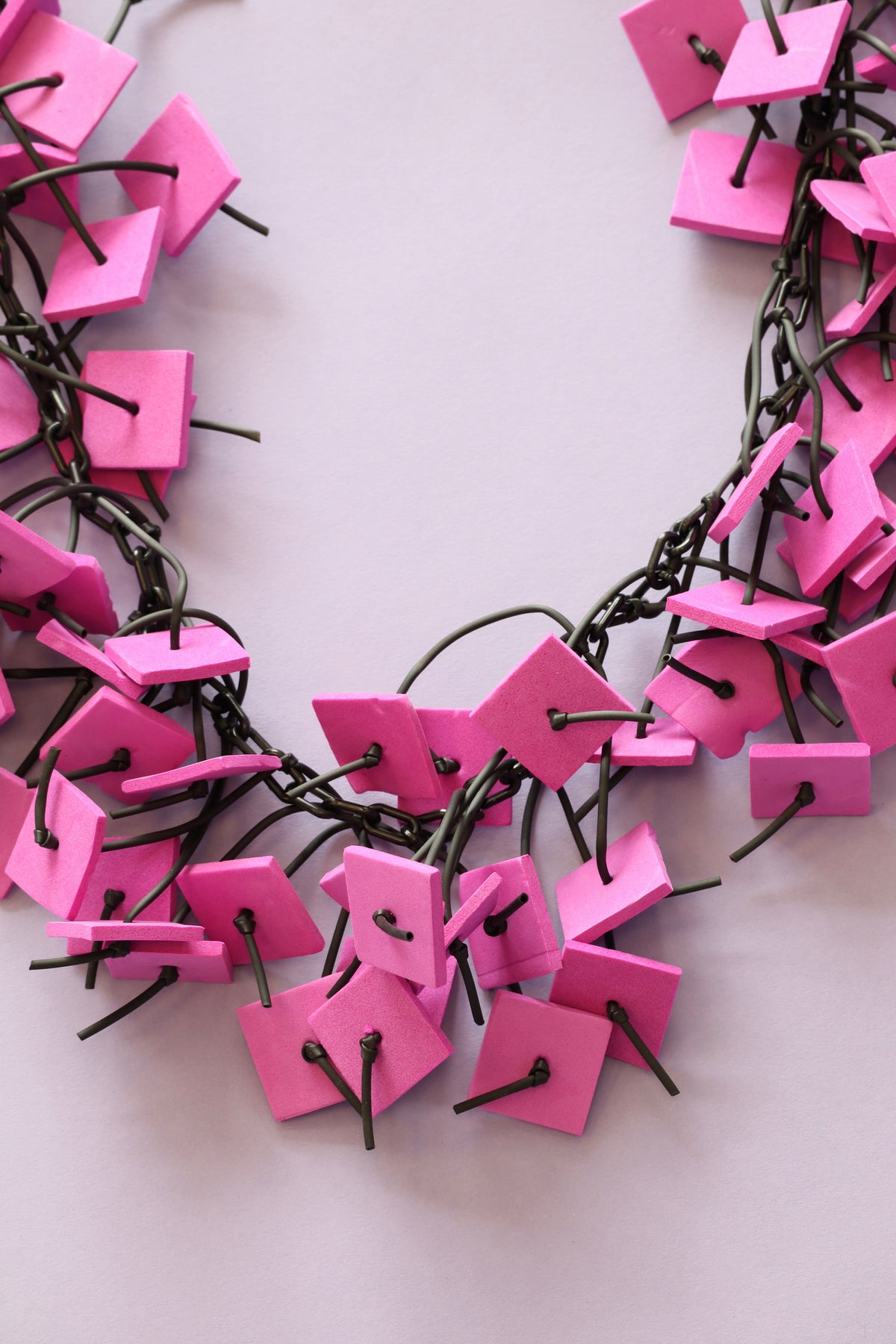 Cora Square Necklace in Pink