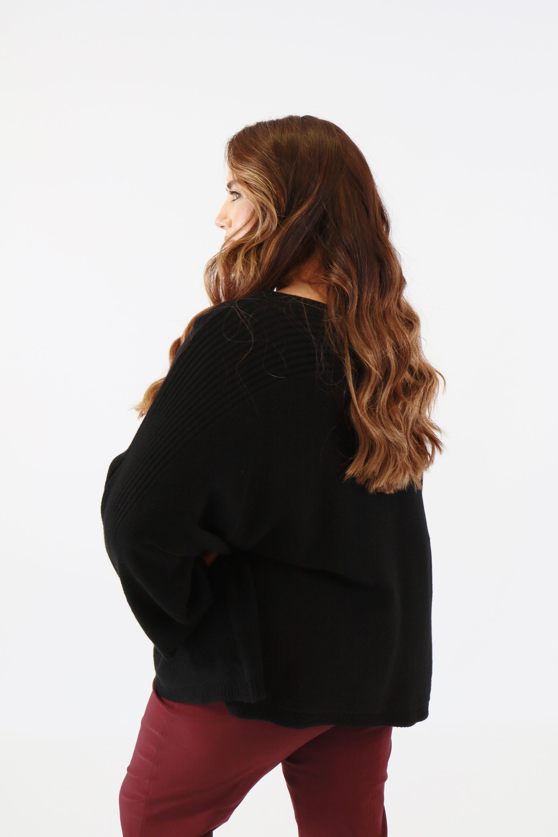 Isabell Oversized Knit Jumper in Black