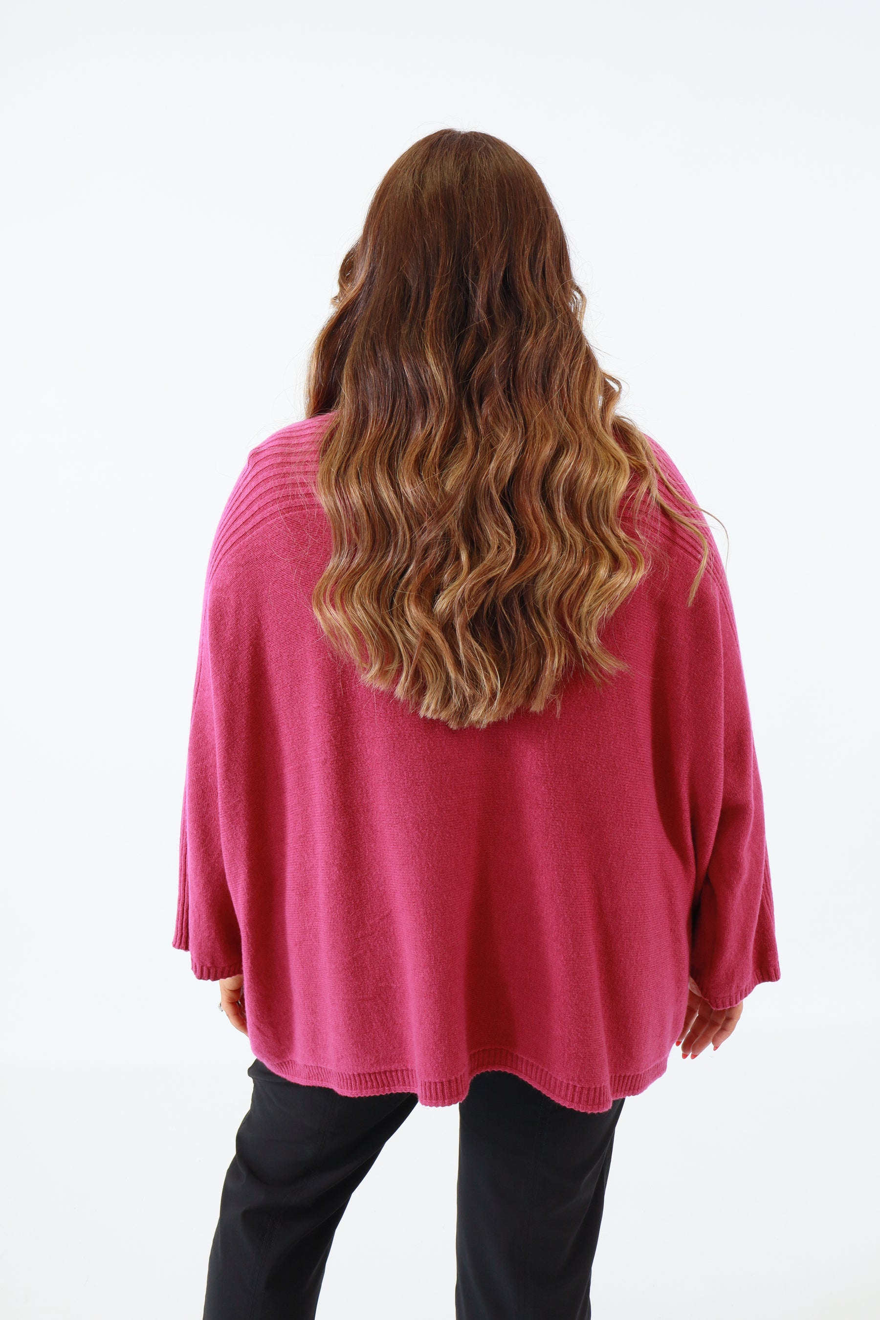 Isabell Oversized Knit Jumper in Magenta