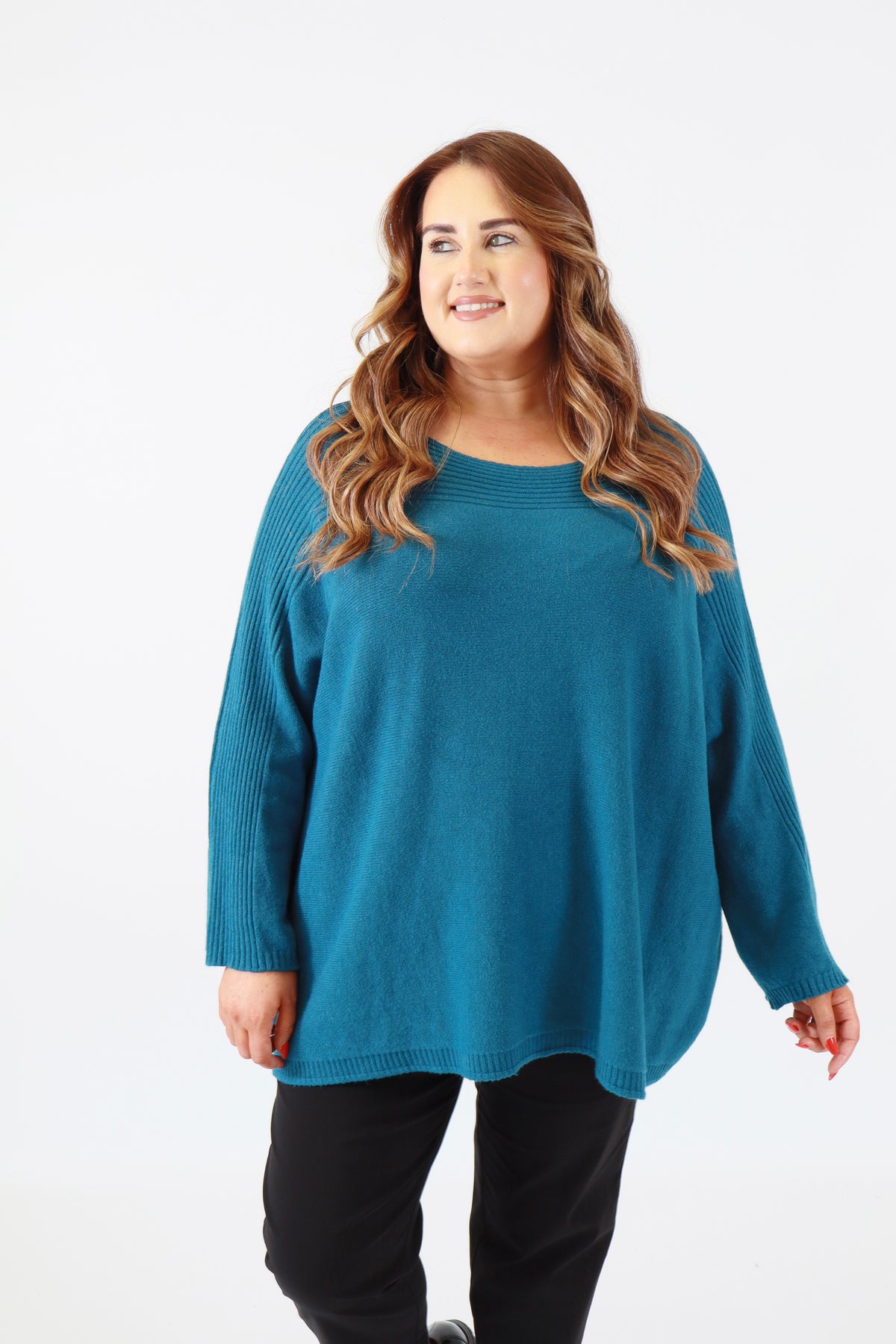 Isabell Oversized Knit Jumper in Teal