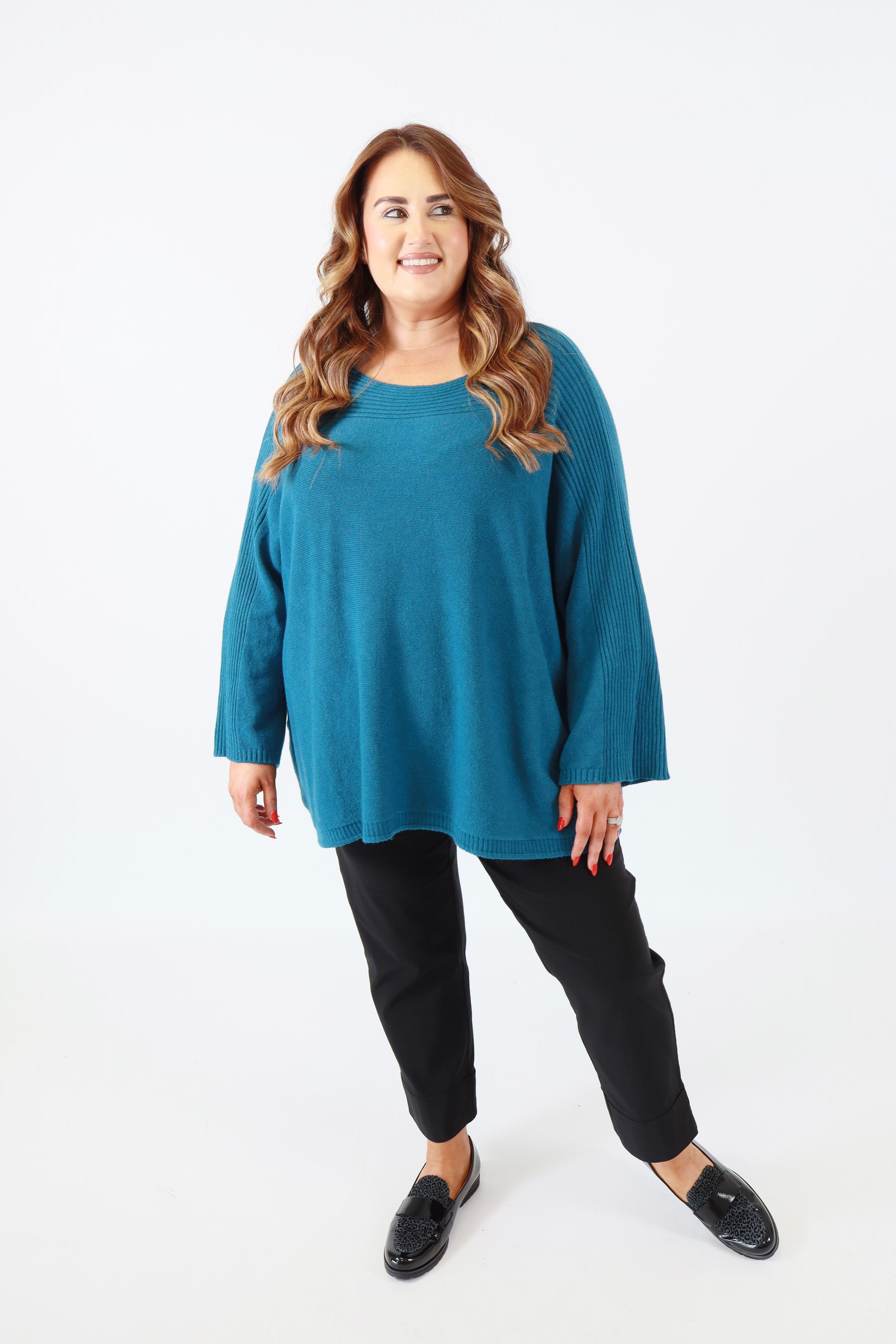 Isabell Oversized Knit Jumper in Teal