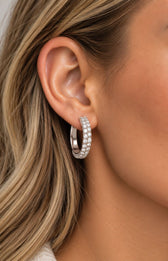 Isolde Mid Hoop Earrings in Silver