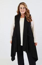 Jennifer Suede Waistcoat in Black