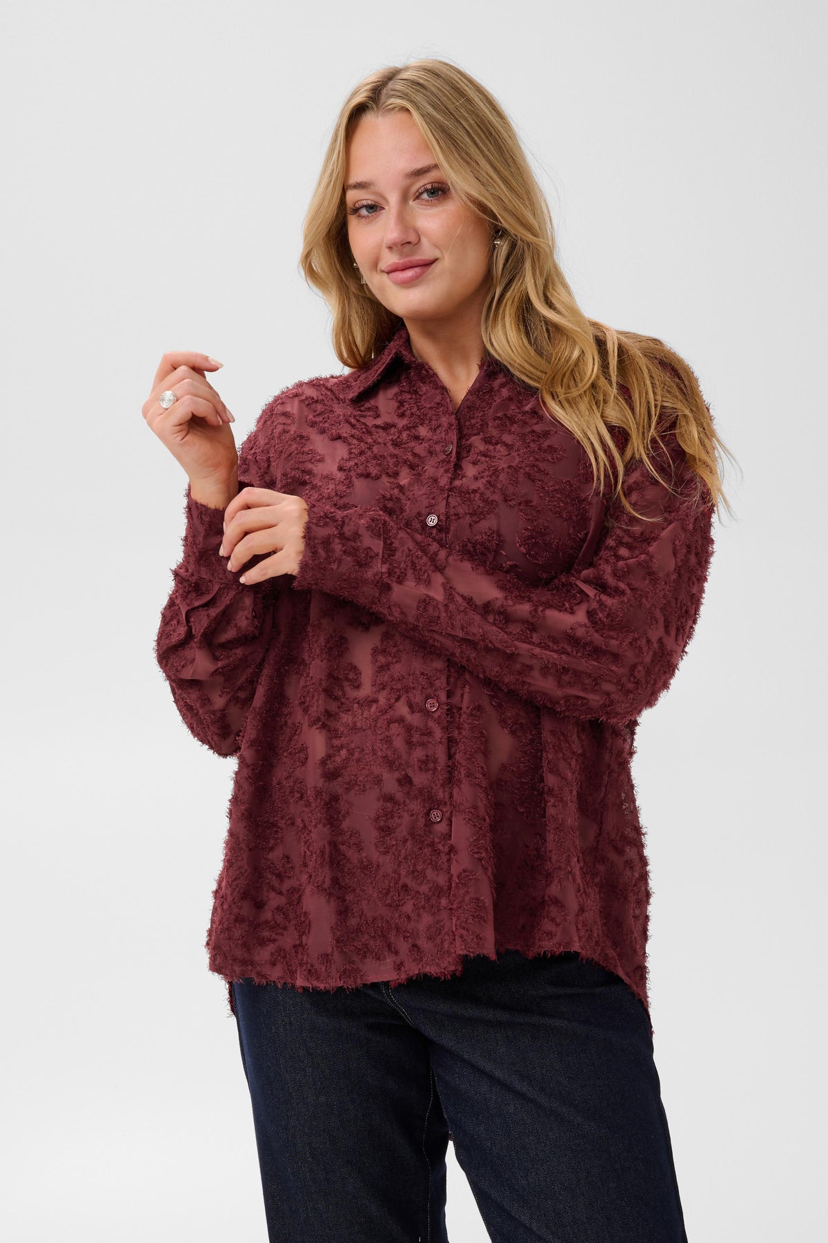Kaffe Curve Alie Shirt in Port