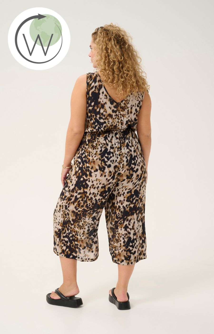 Kaffe Curve Ami Jumpsuit in Leopard Print