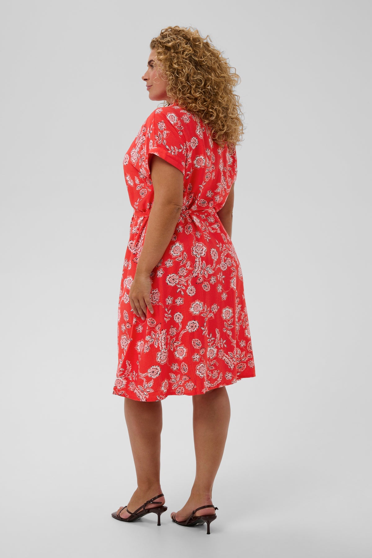 Kaffe Curve Anima Dress in Red